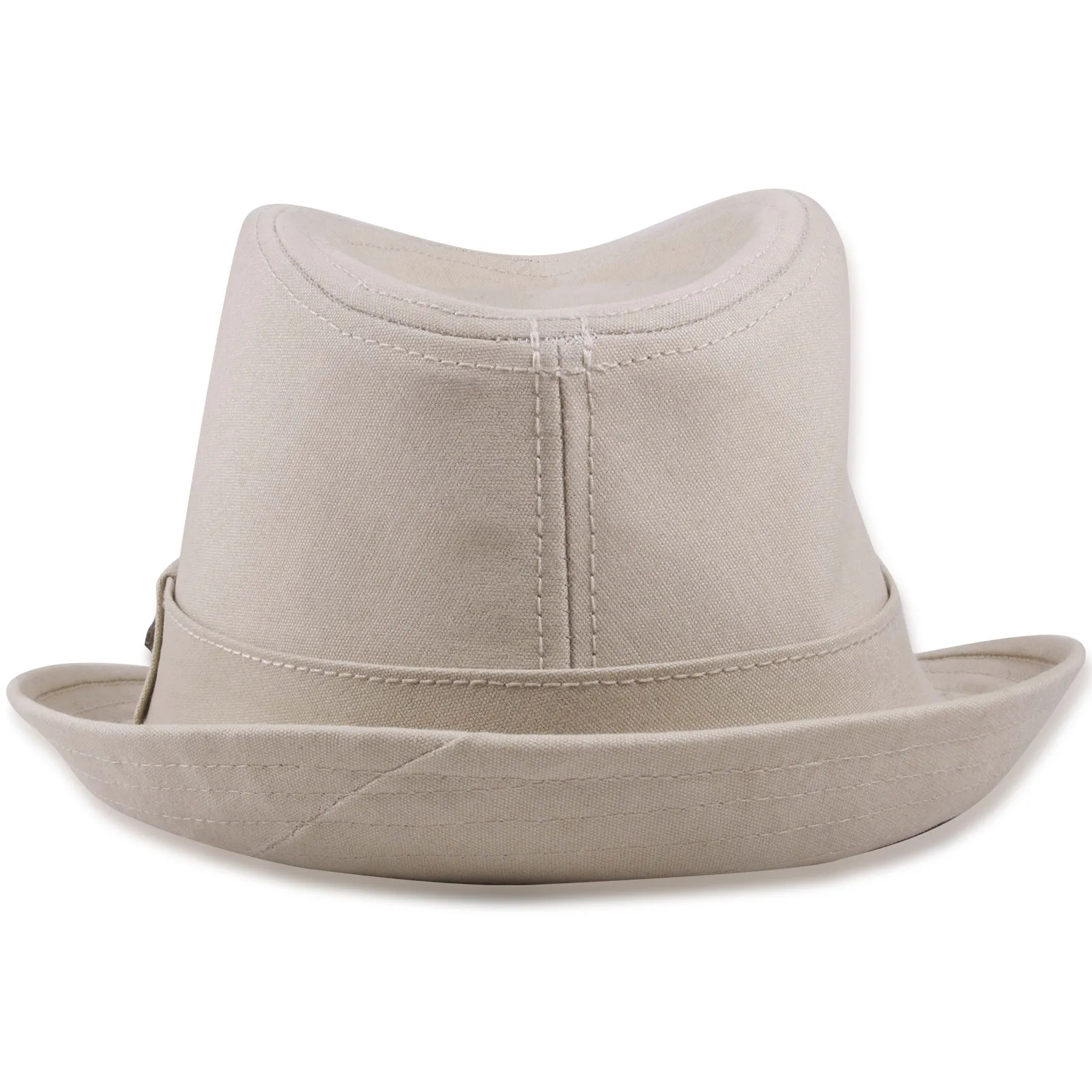 New Canvas Cotton Khaki Fedora