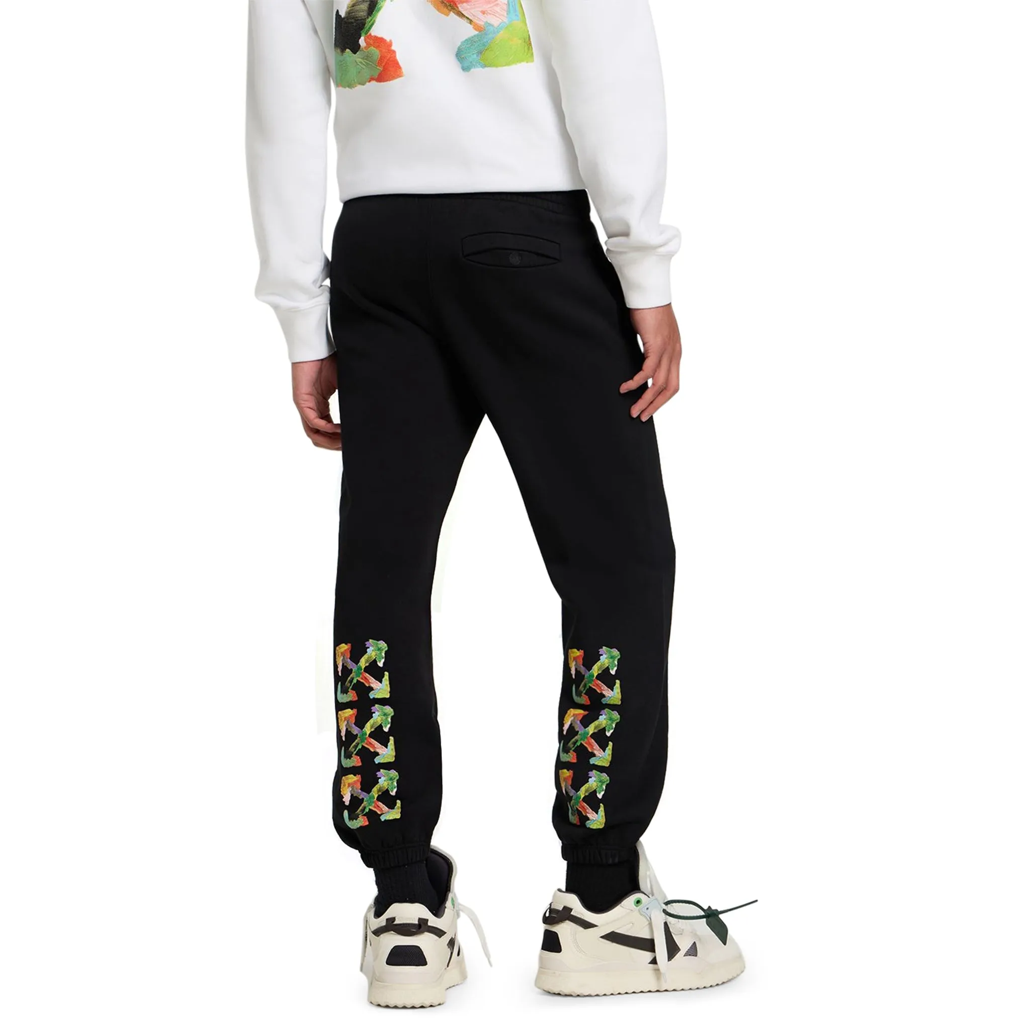 Off-White Black Multicolour Sweatpants with Brush Arrow Design