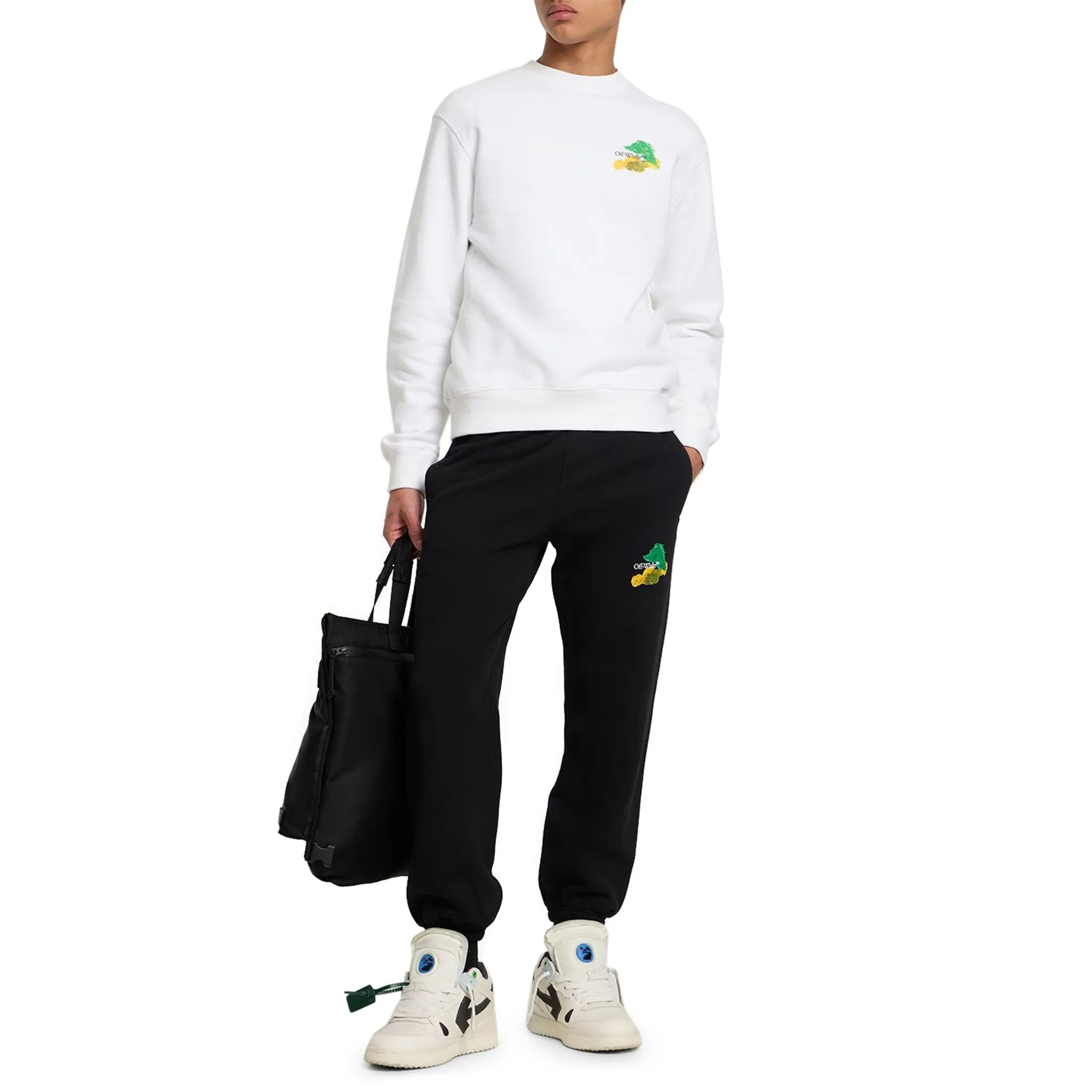 Off-White Black Multicolour Sweatpants with Brush Arrow Design