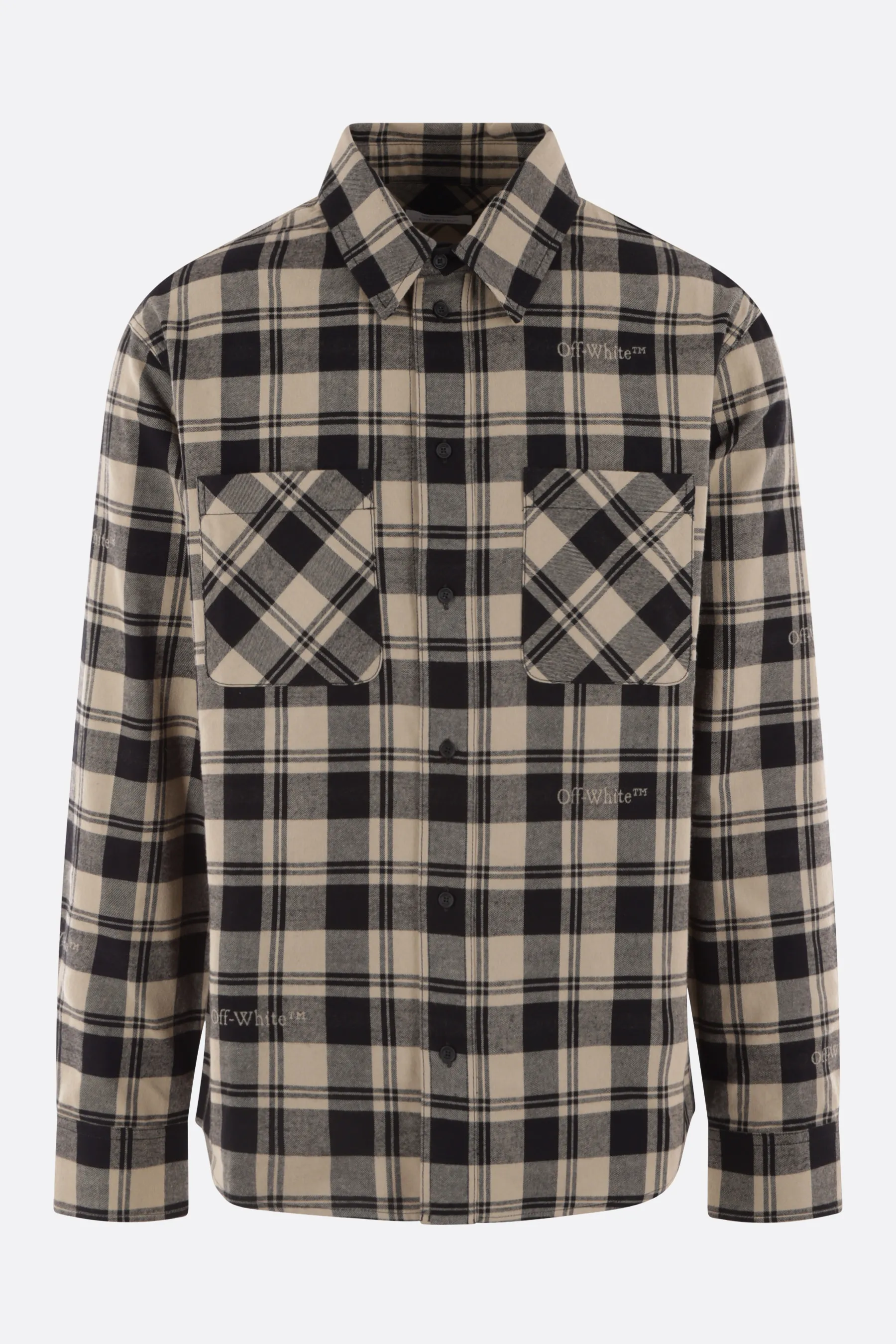 Off-White  |Other Plaid Patterns Street Style Long Sleeves Plain Logo