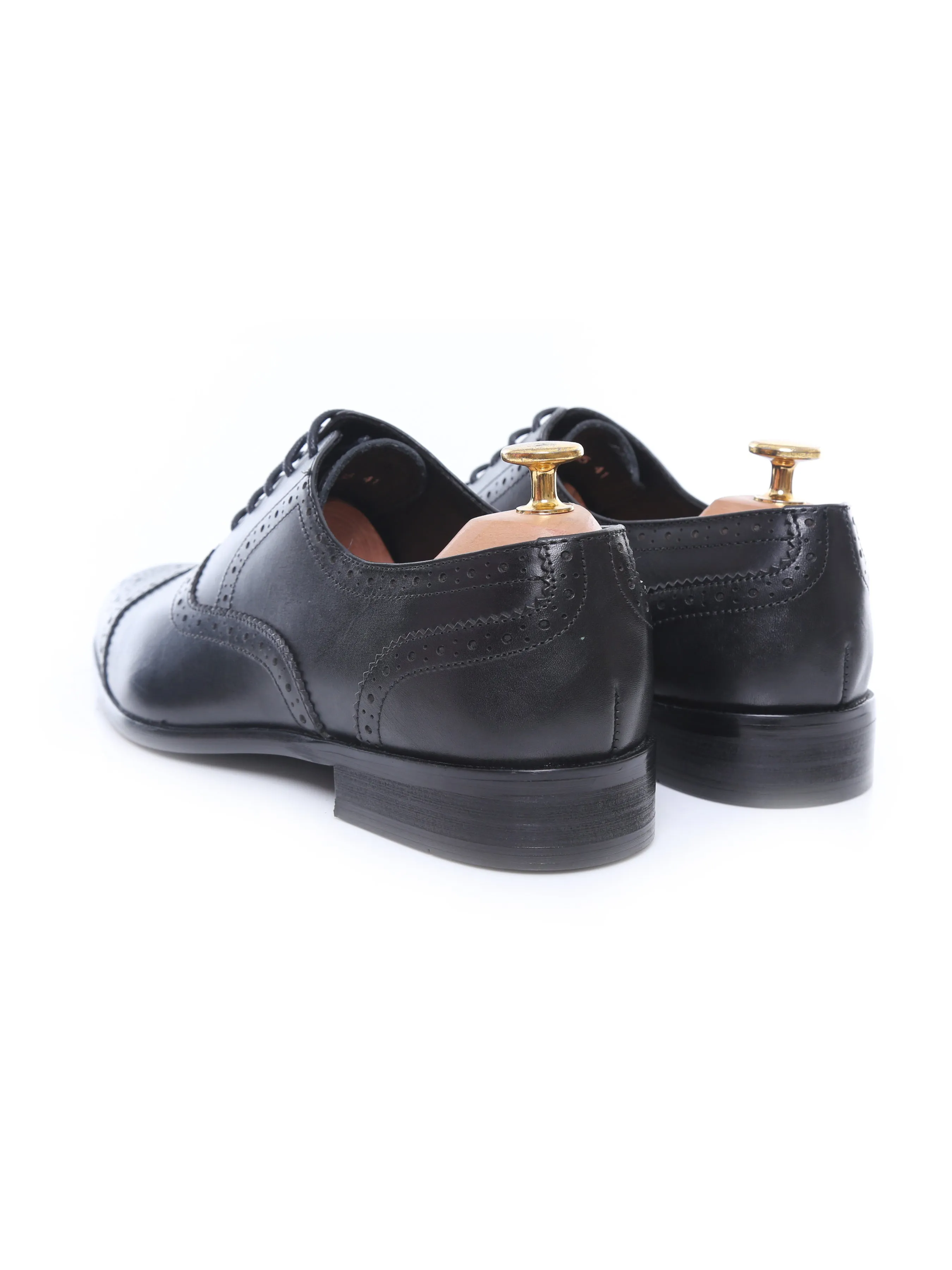 Oxford Black Semi Brogue Lace Up