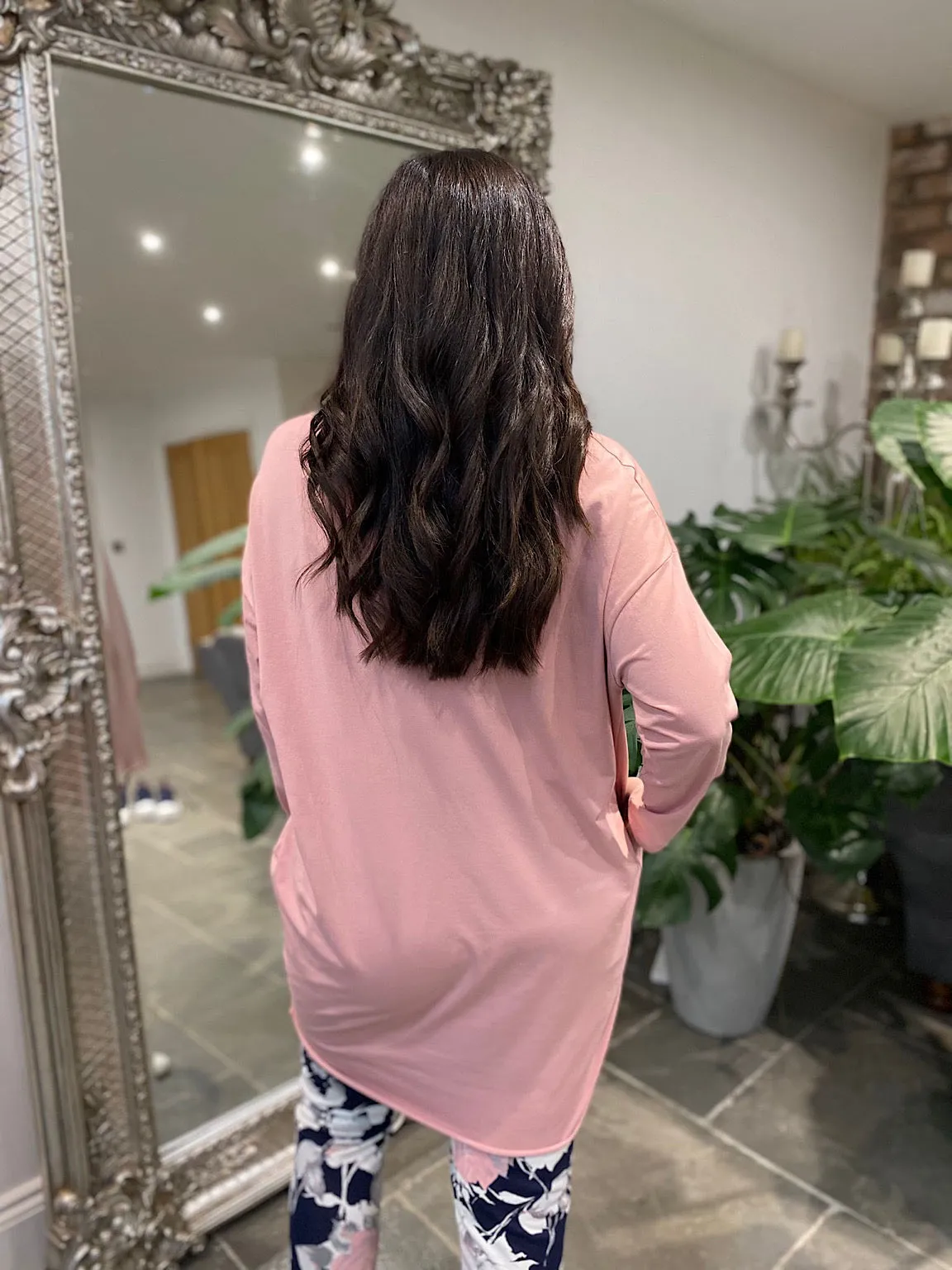 Pink Two Pocket Longline Top Jenna