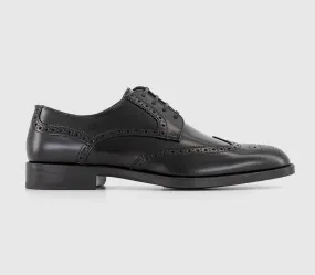 Poste Putney Derby Brogue Shoes Black Leather Men