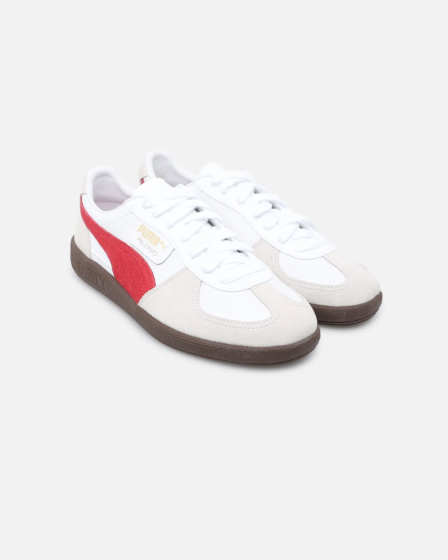 Puma white/red leather sneakers