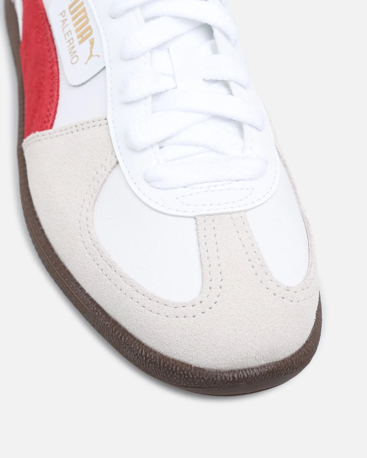 Puma white/red leather sneakers