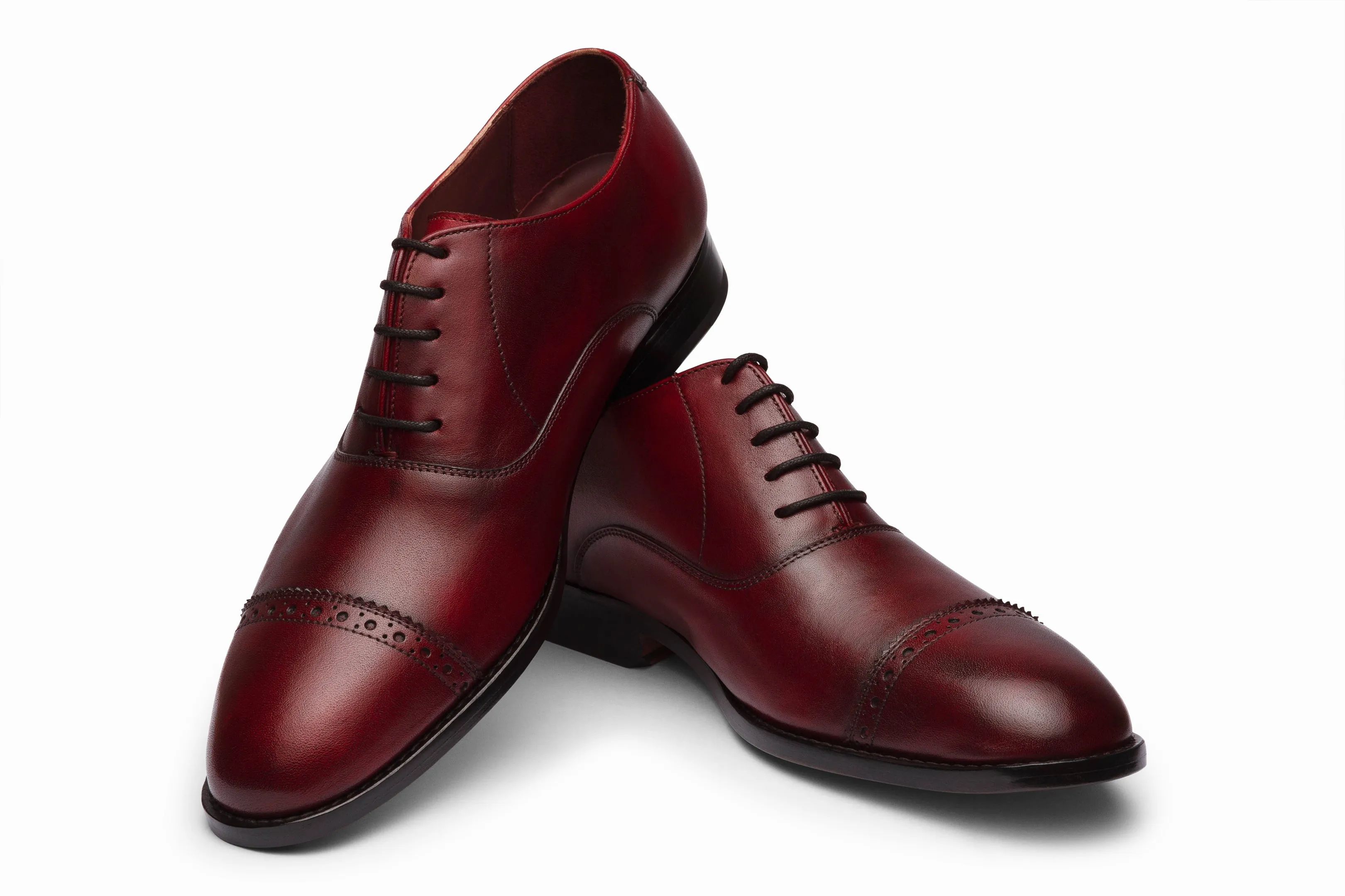 Quarter Brogue Oxford - Deep Red-Brown