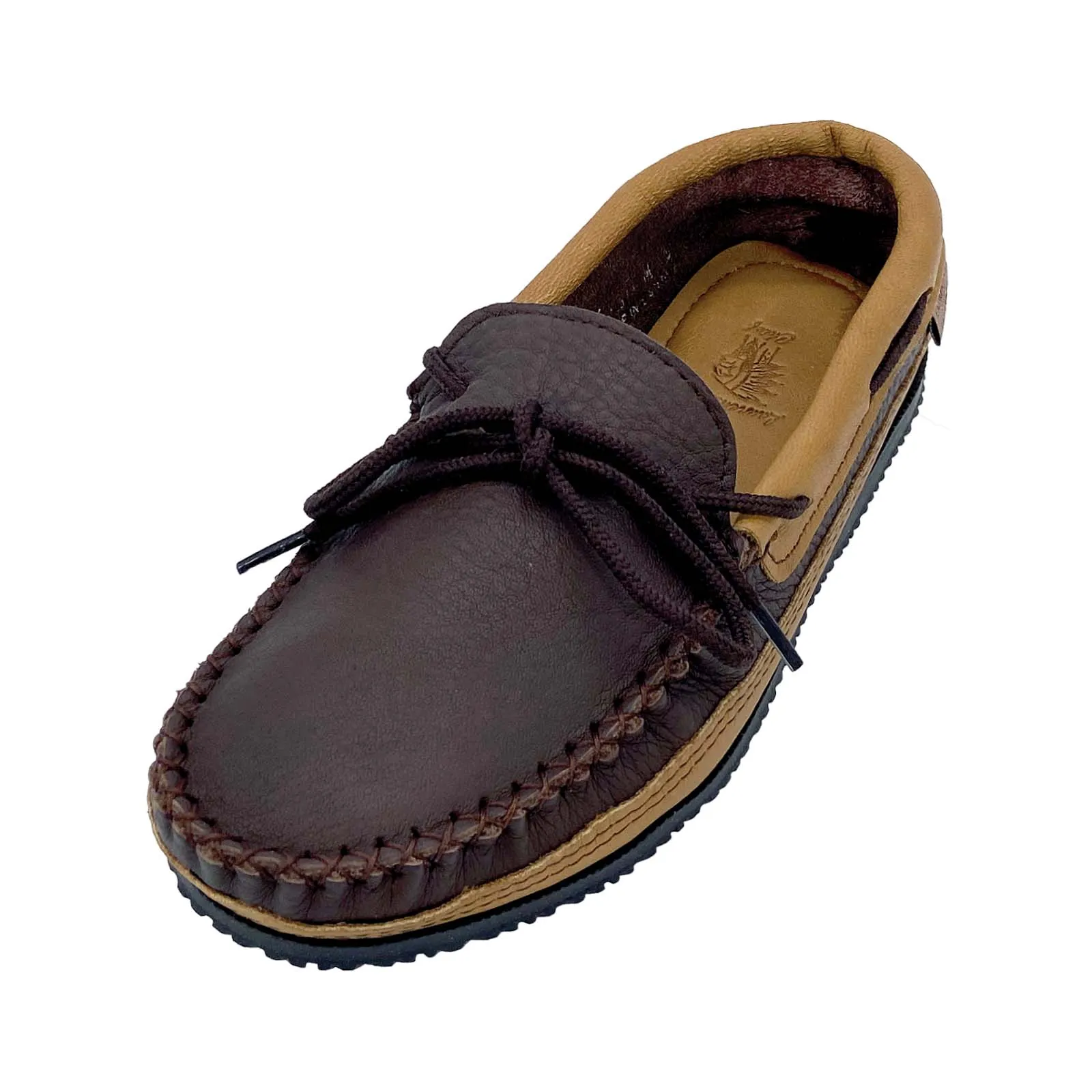 Rubber Sole Elk & Moose Hide Leather Moccasins