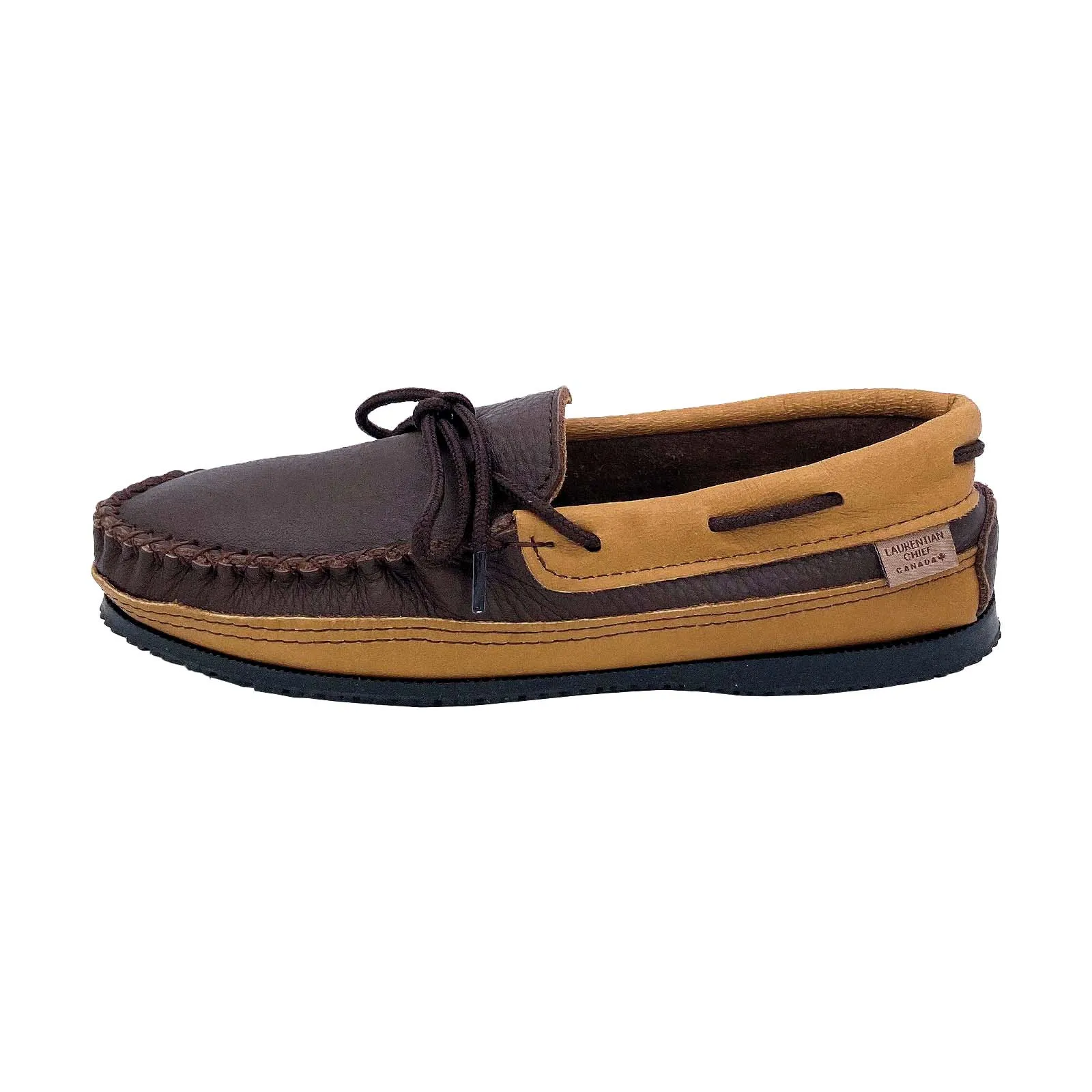 Rubber Sole Elk & Moose Hide Leather Moccasins