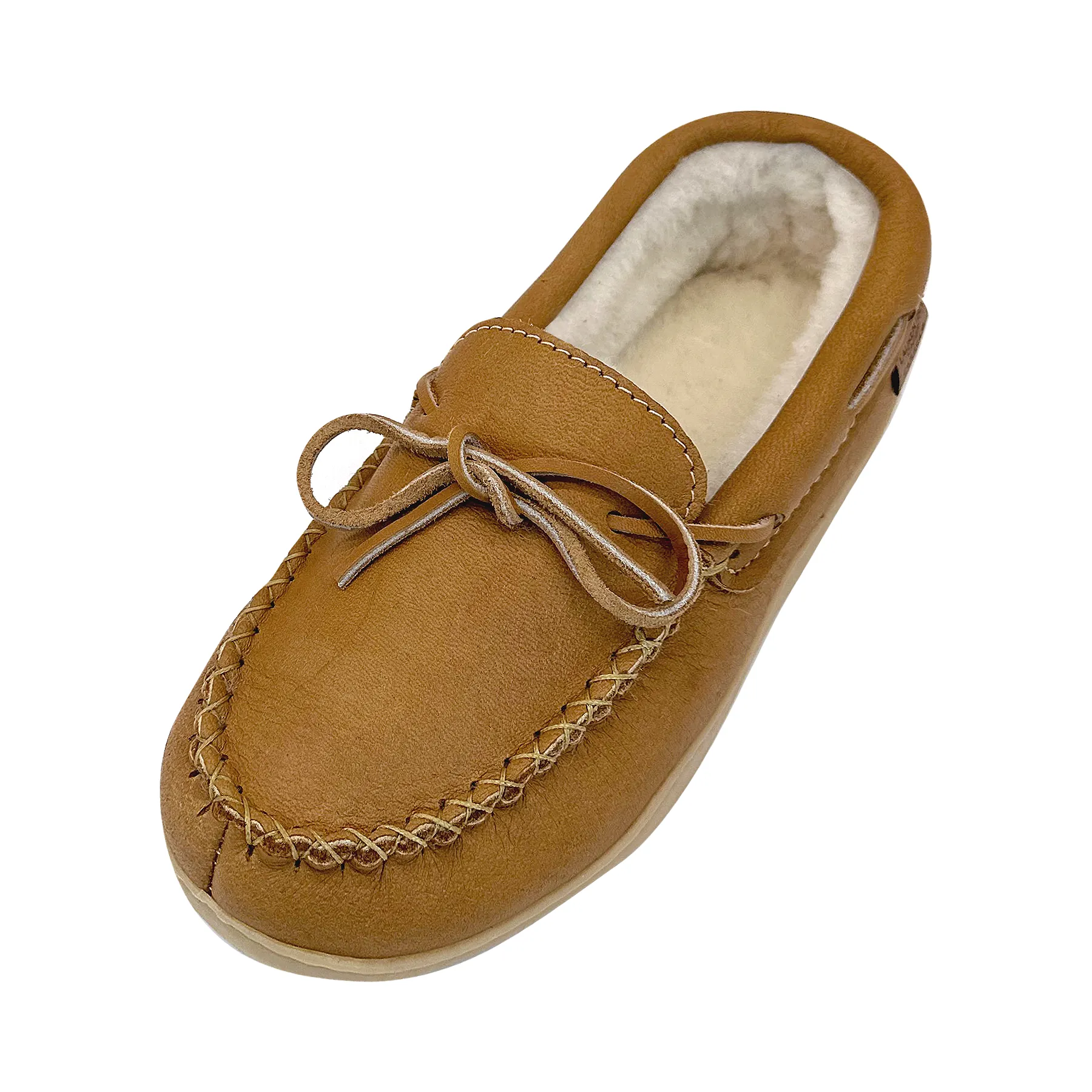 Sheepskin Lined Leather Moccasins for Women