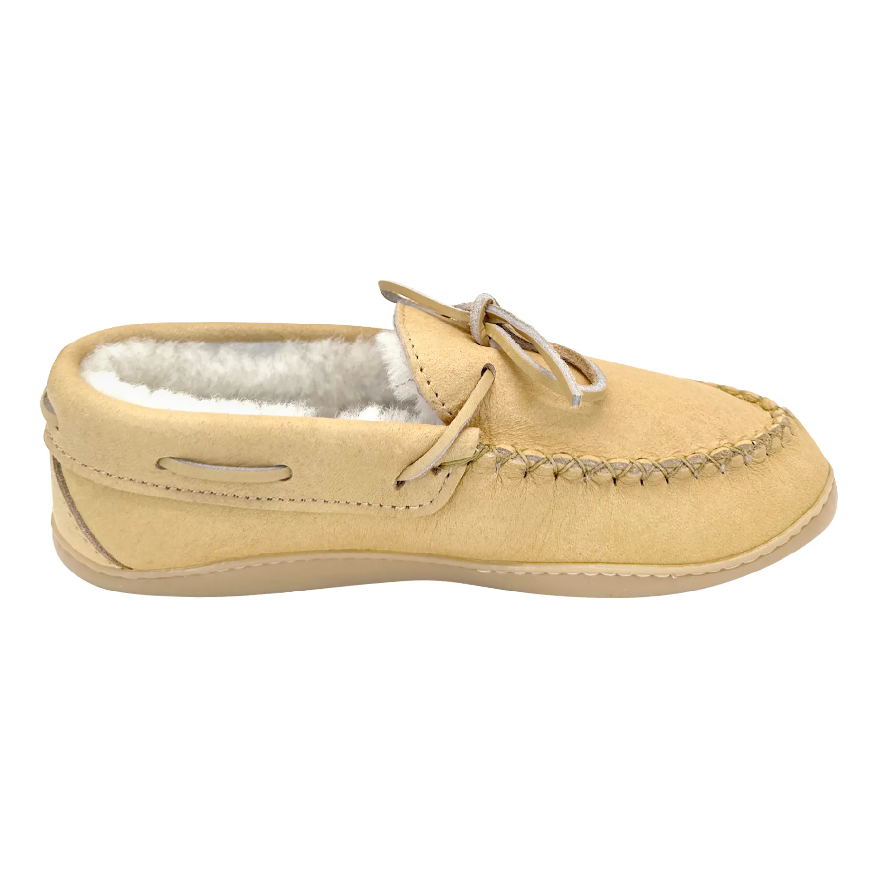 Sheepskin Lined Leather Moccasins for Women