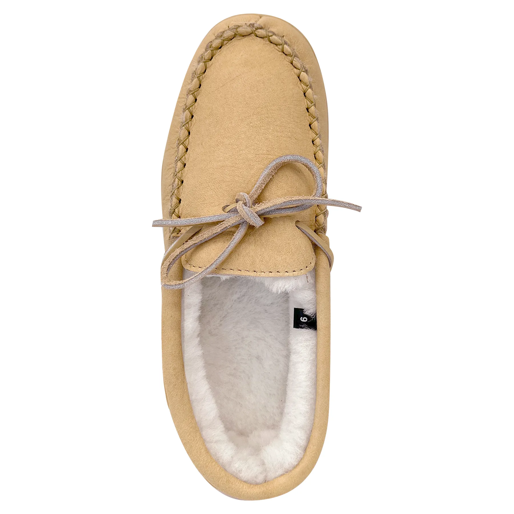 Sheepskin Lined Leather Moccasins for Women