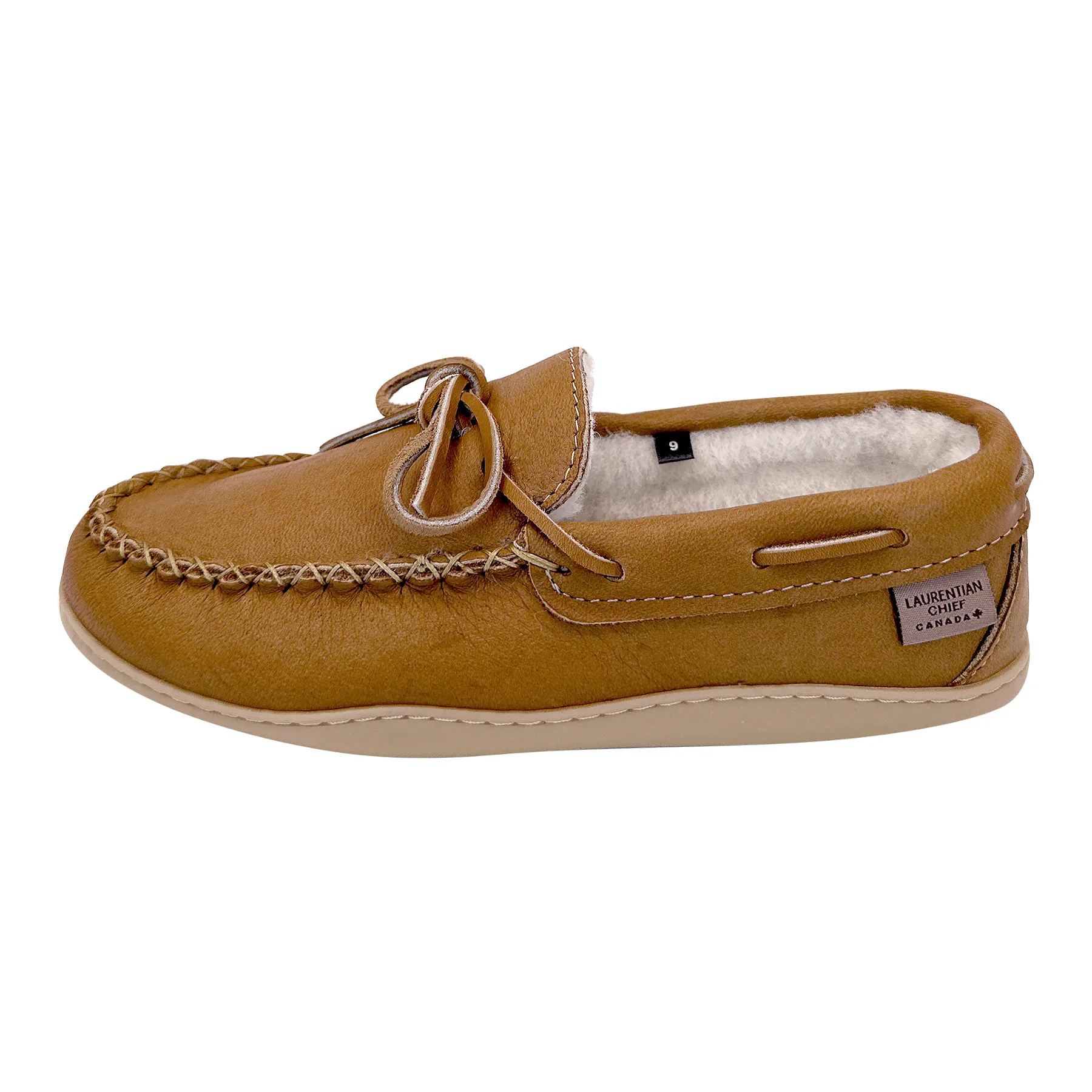 Sheepskin Lined Leather Moccasins for Women