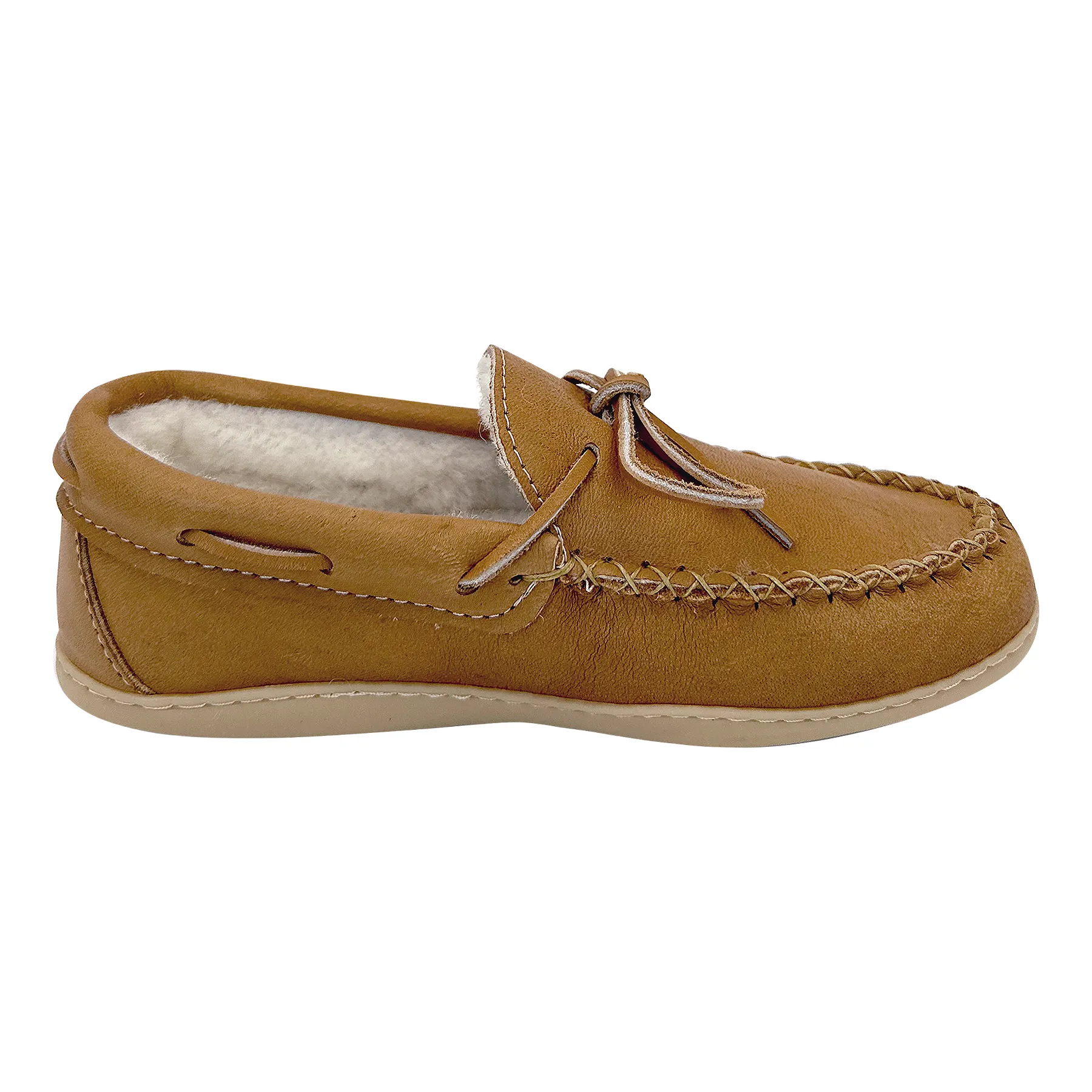 Sheepskin Lined Leather Moccasins for Women