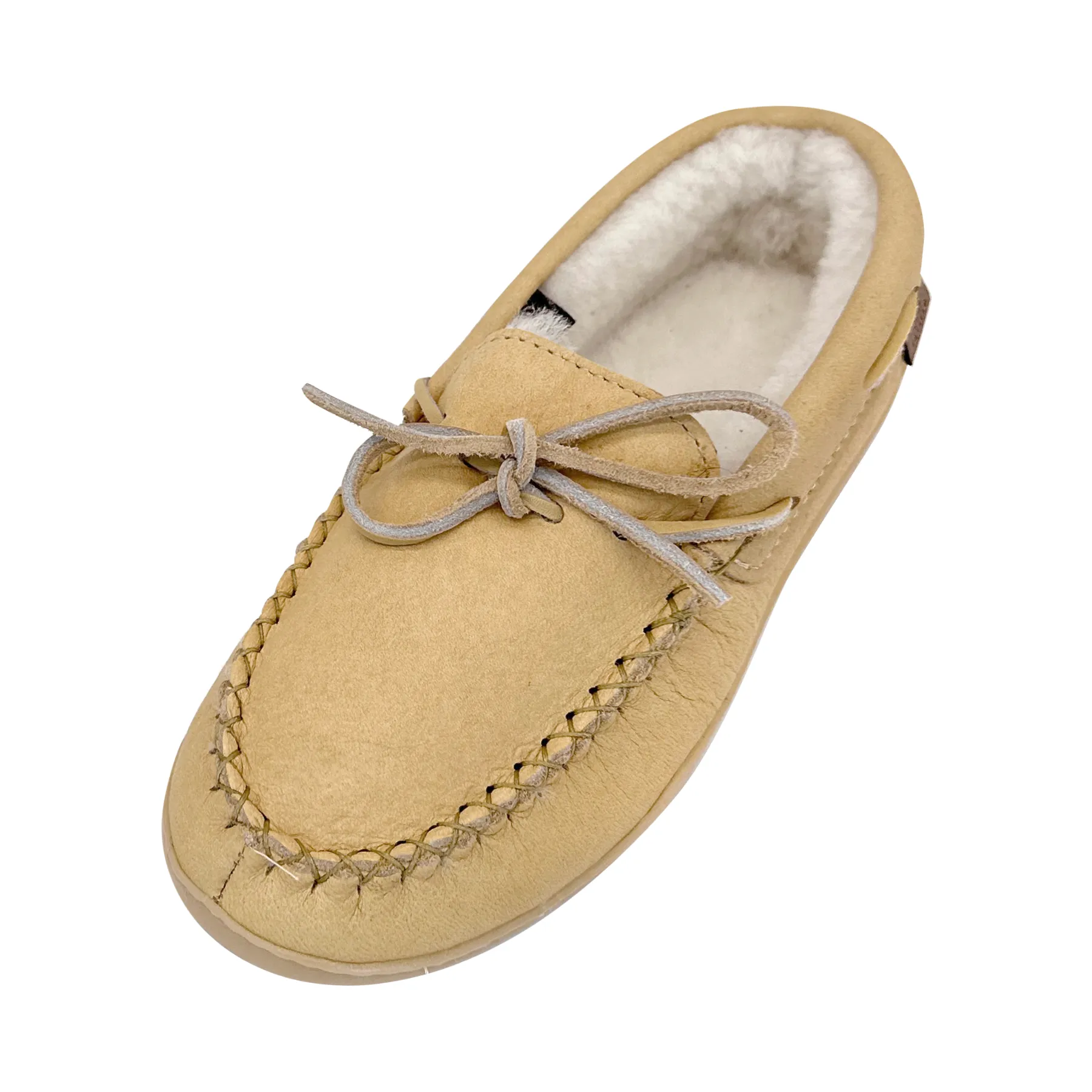 Sheepskin Lined Leather Moccasins for Women