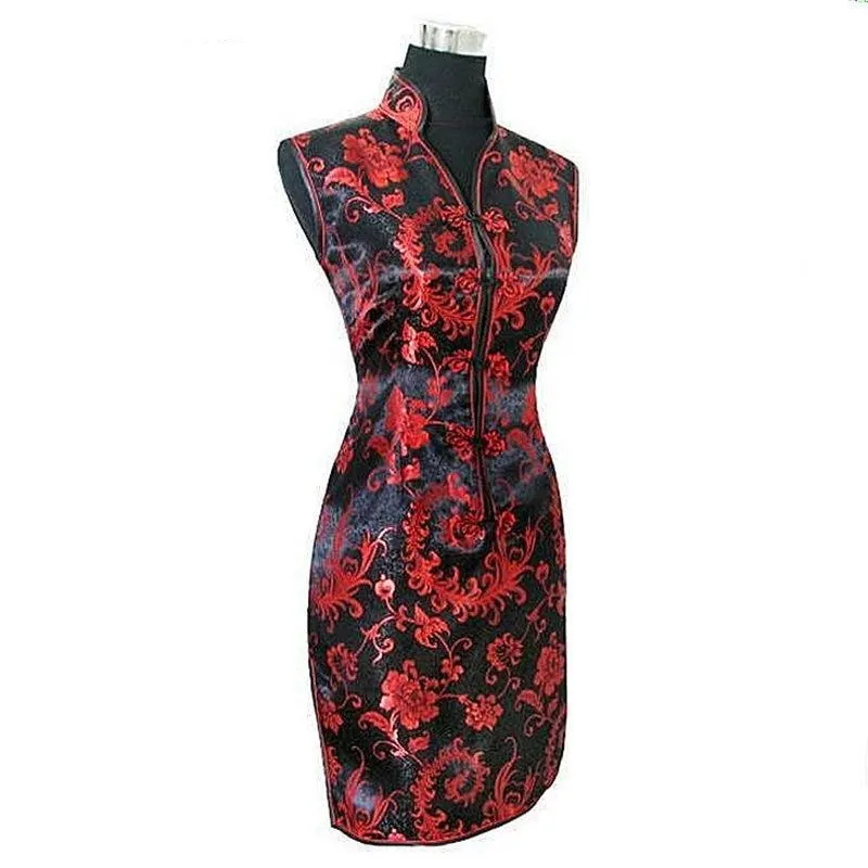 Sleeveless Cheongsam Mini Dress.