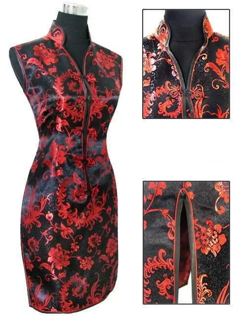 Sleeveless Cheongsam Mini Dress.