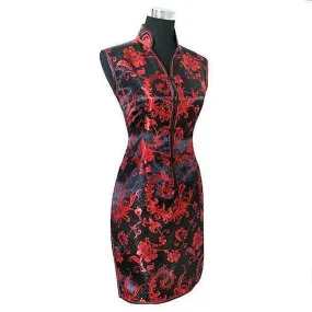 Sleeveless Cheongsam Mini Dress.