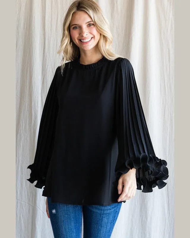 Solid Cape Sleeves Top