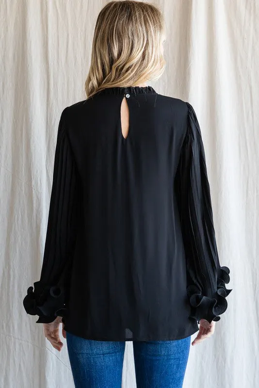 Solid Cape Sleeves Top