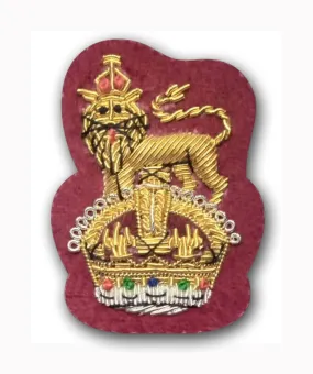 Staff Officer Beret Badge - Maroon Ground with Tudor Crown