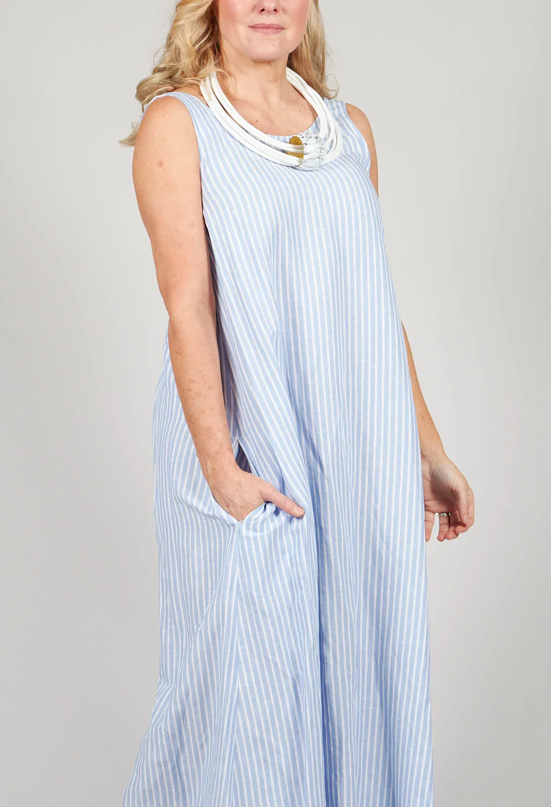 Striped Vest Dress in Riga Azzurra