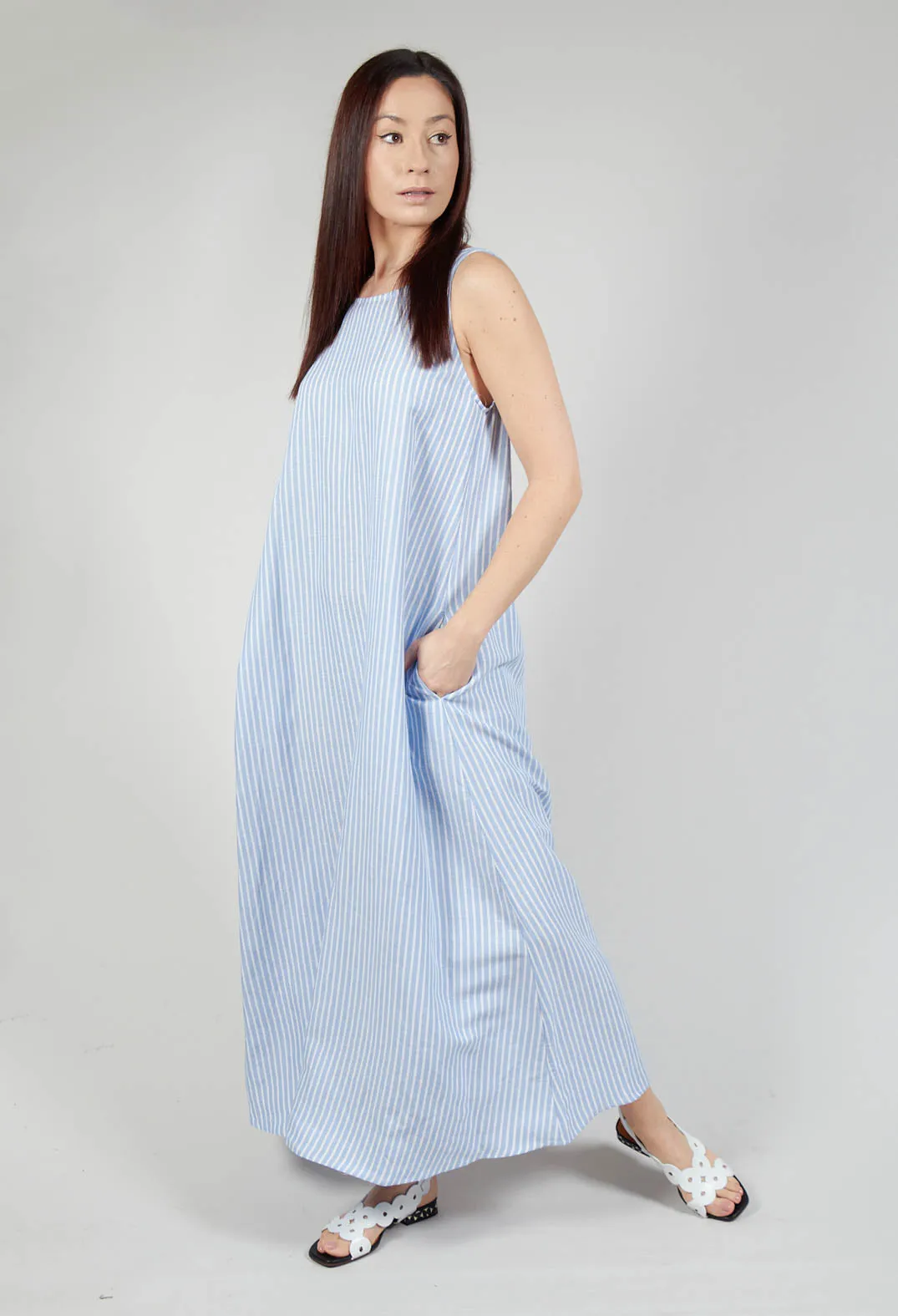 Striped Vest Dress in Riga Azzurra