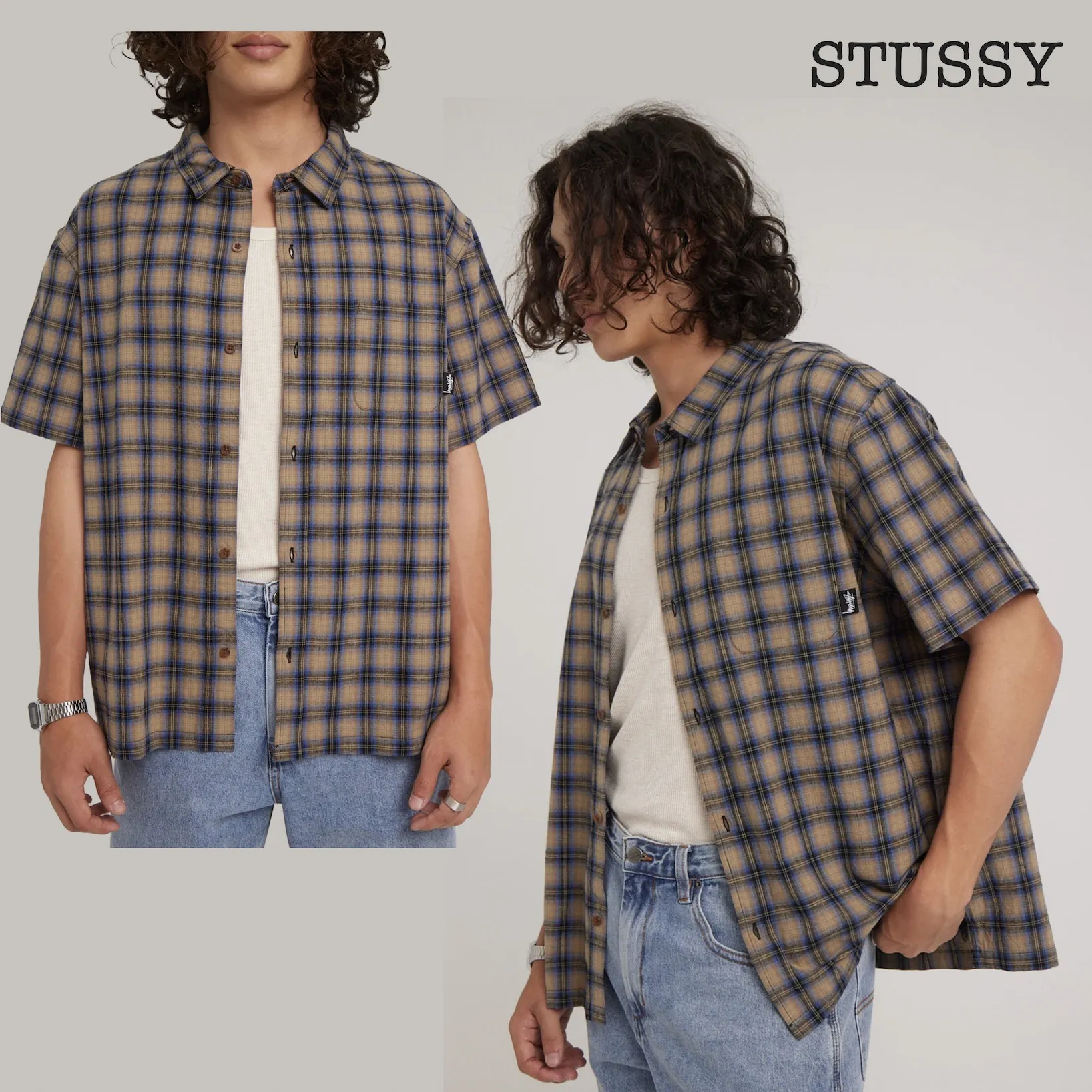 STUSSY  |Tartan Other Plaid Patterns Street Style Cotton