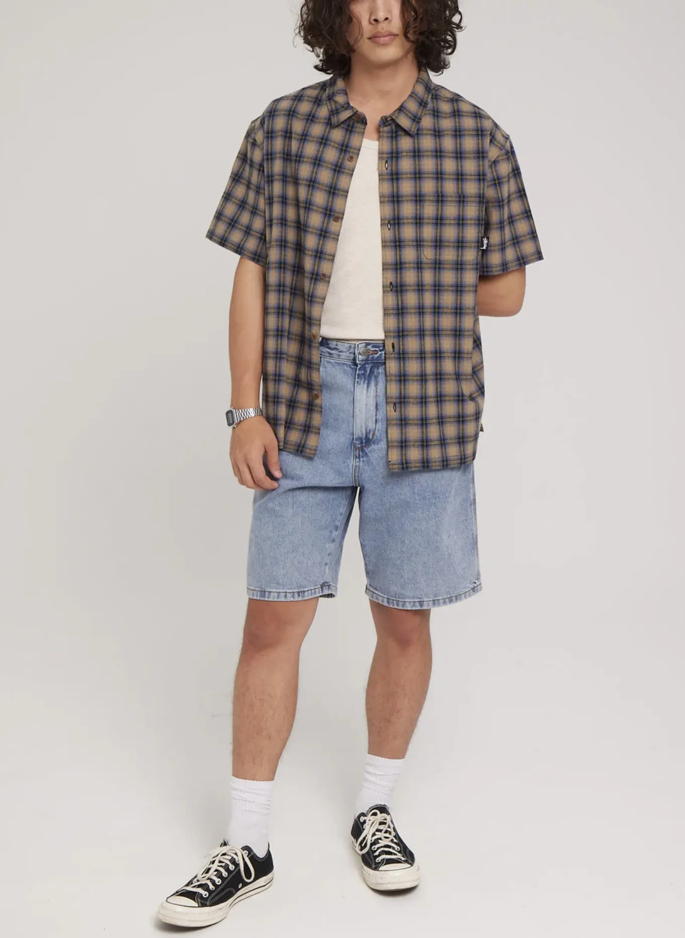 STUSSY  |Tartan Other Plaid Patterns Street Style Cotton