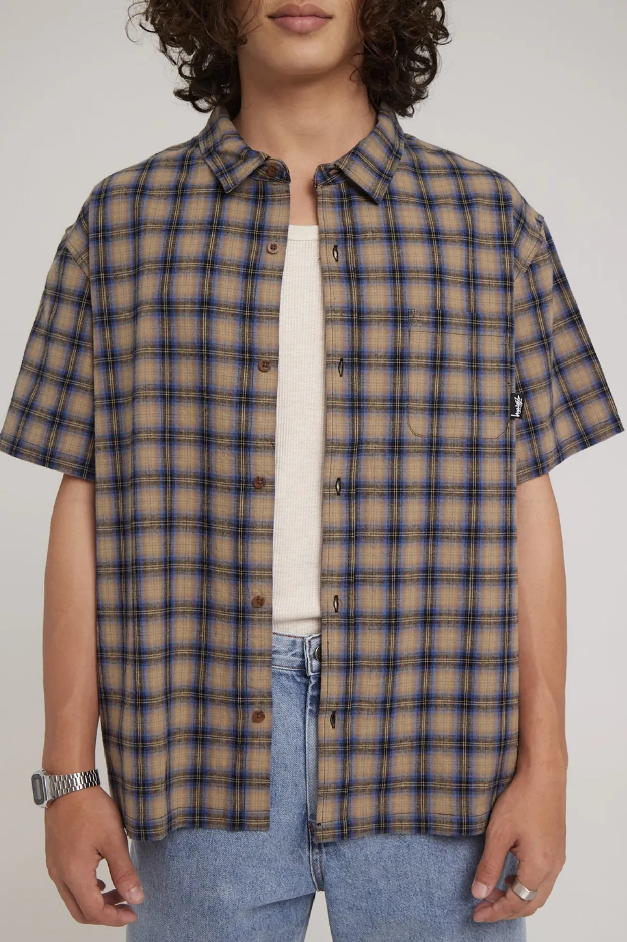 STUSSY  |Tartan Other Plaid Patterns Street Style Cotton