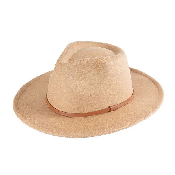 suede felt fedora hat in various colors