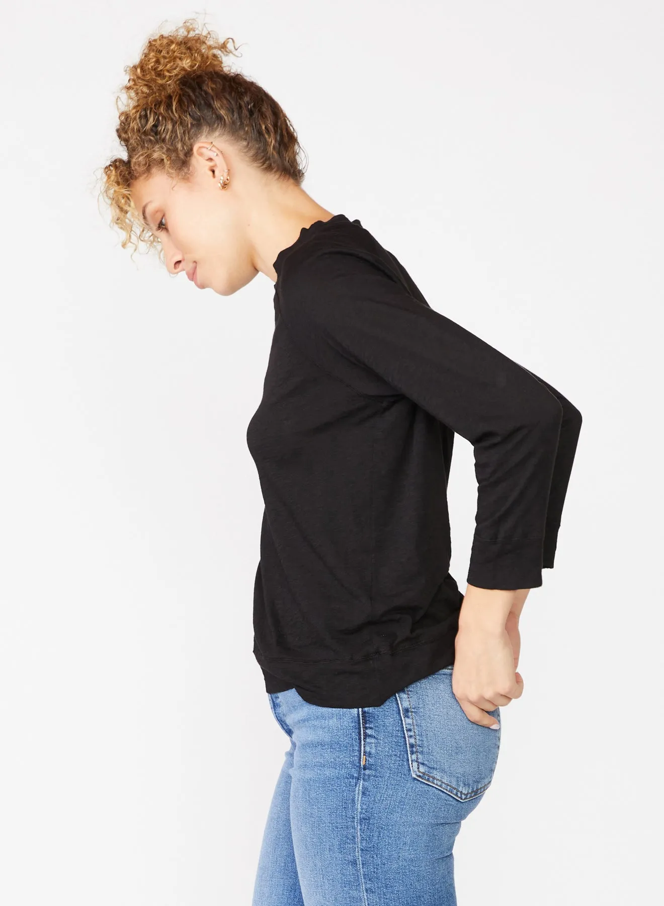 Supima Slub Jersey Black Sweatshirt Tee - Buy Now!