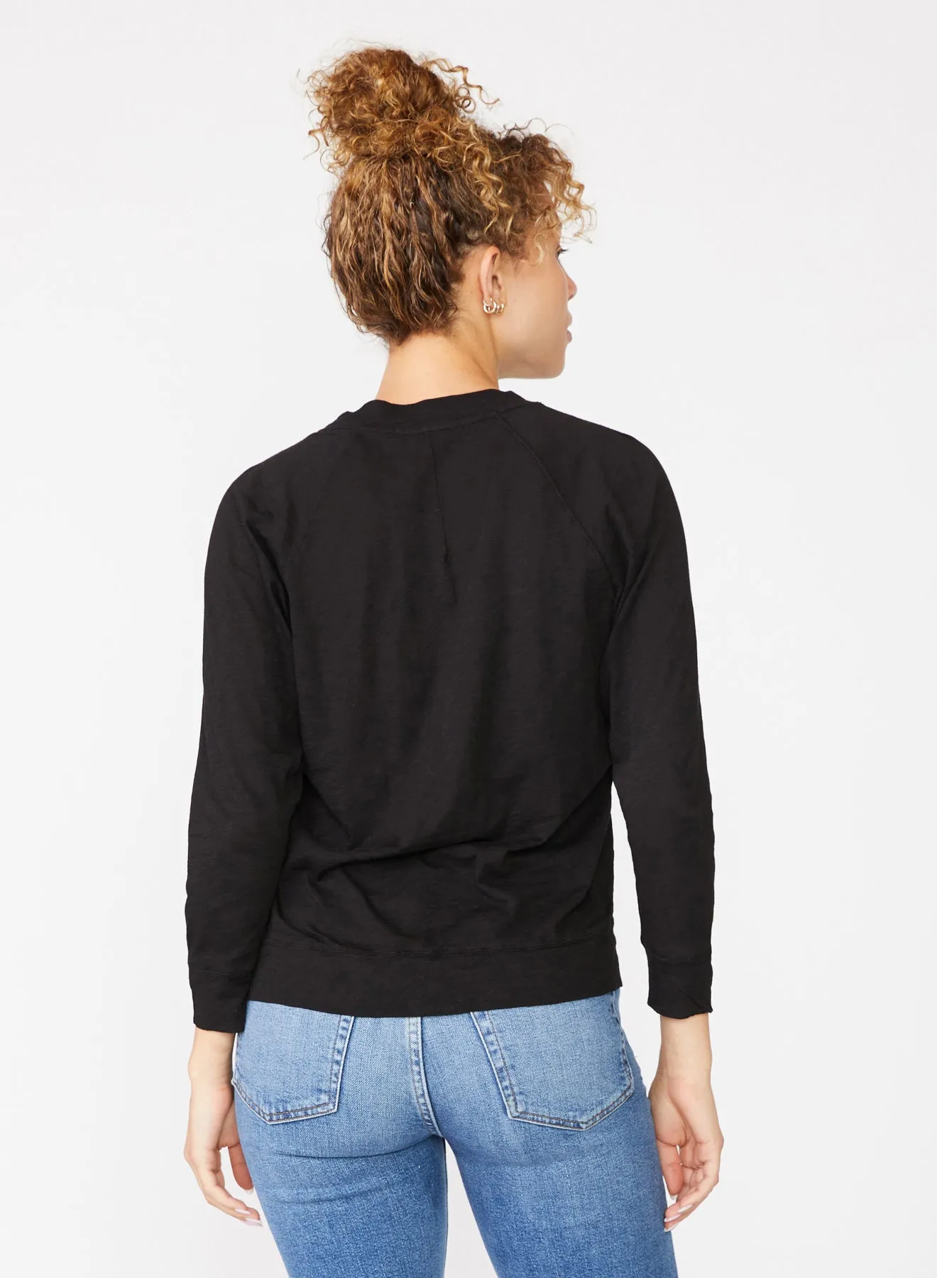 Supima Slub Jersey Black Sweatshirt Tee - Buy Now!