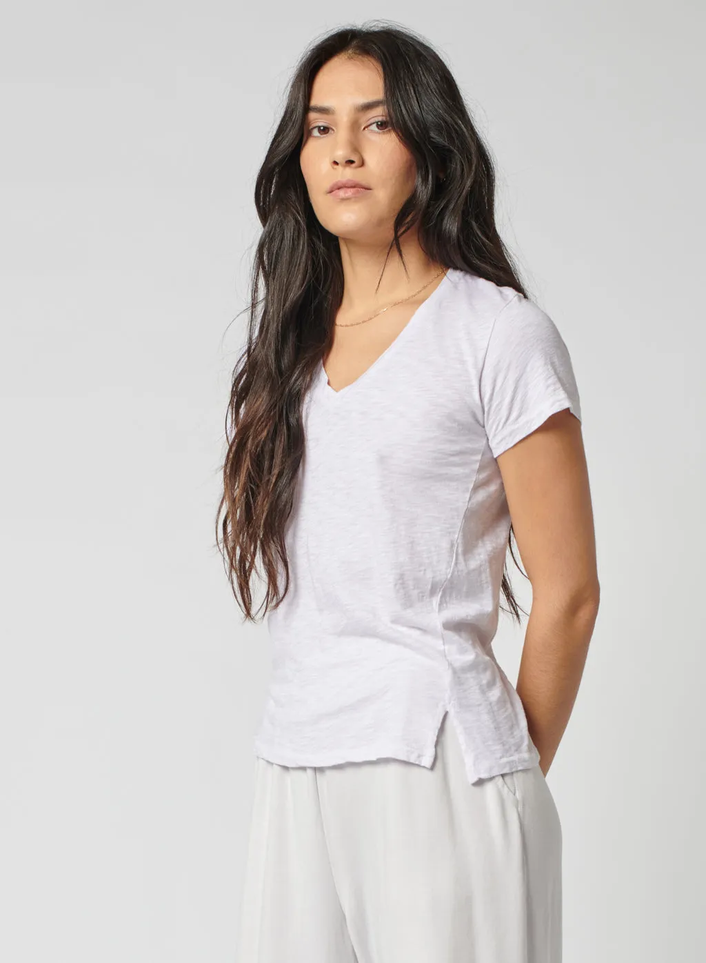 Supima White V-Neck Tee Shirt