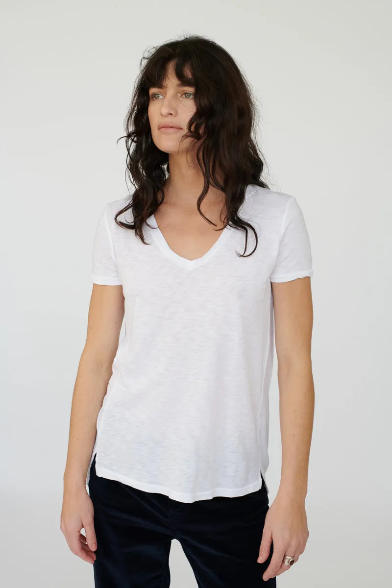 Supima White V-Neck Tee Shirt