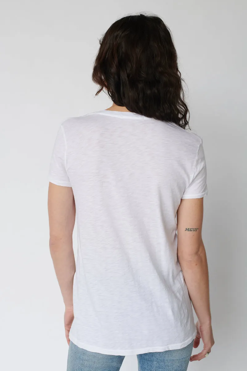 Supima White V-Neck Tee Shirt