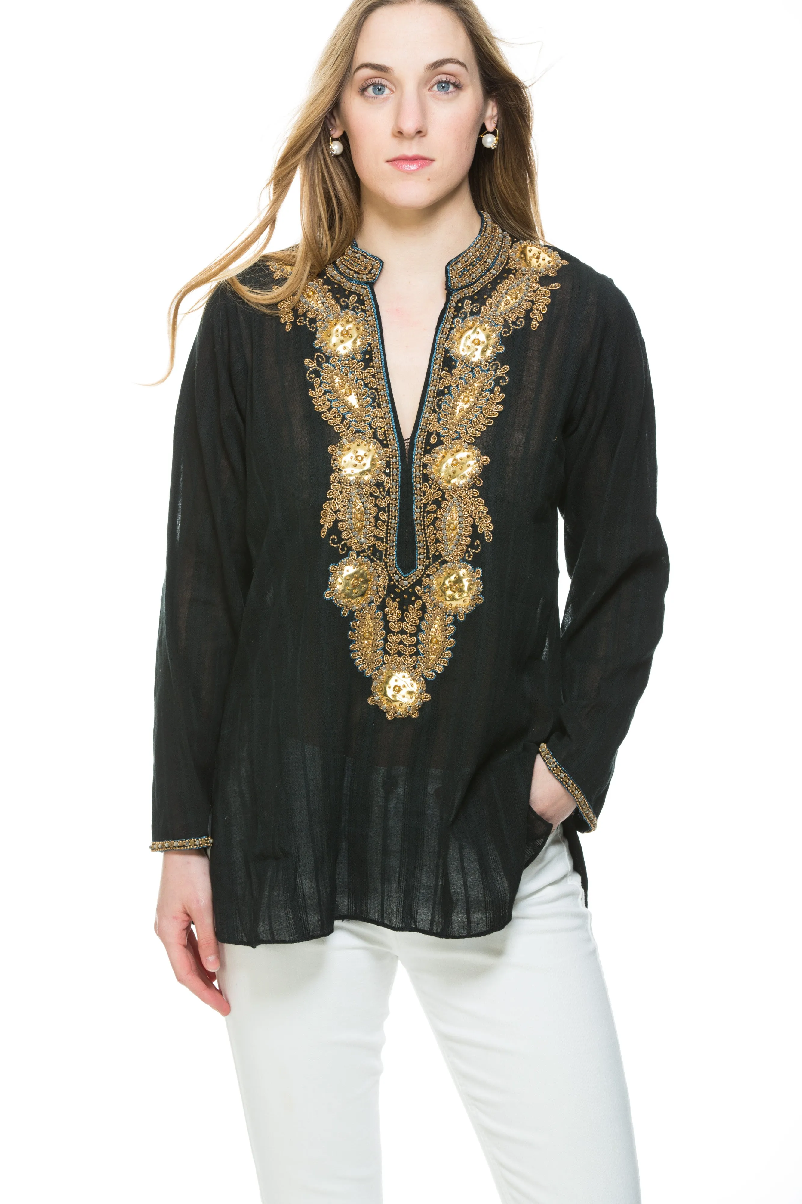 Taj Tunic: Vibrant Colored Tunic with Exquisite Design and Comfortable Fit.