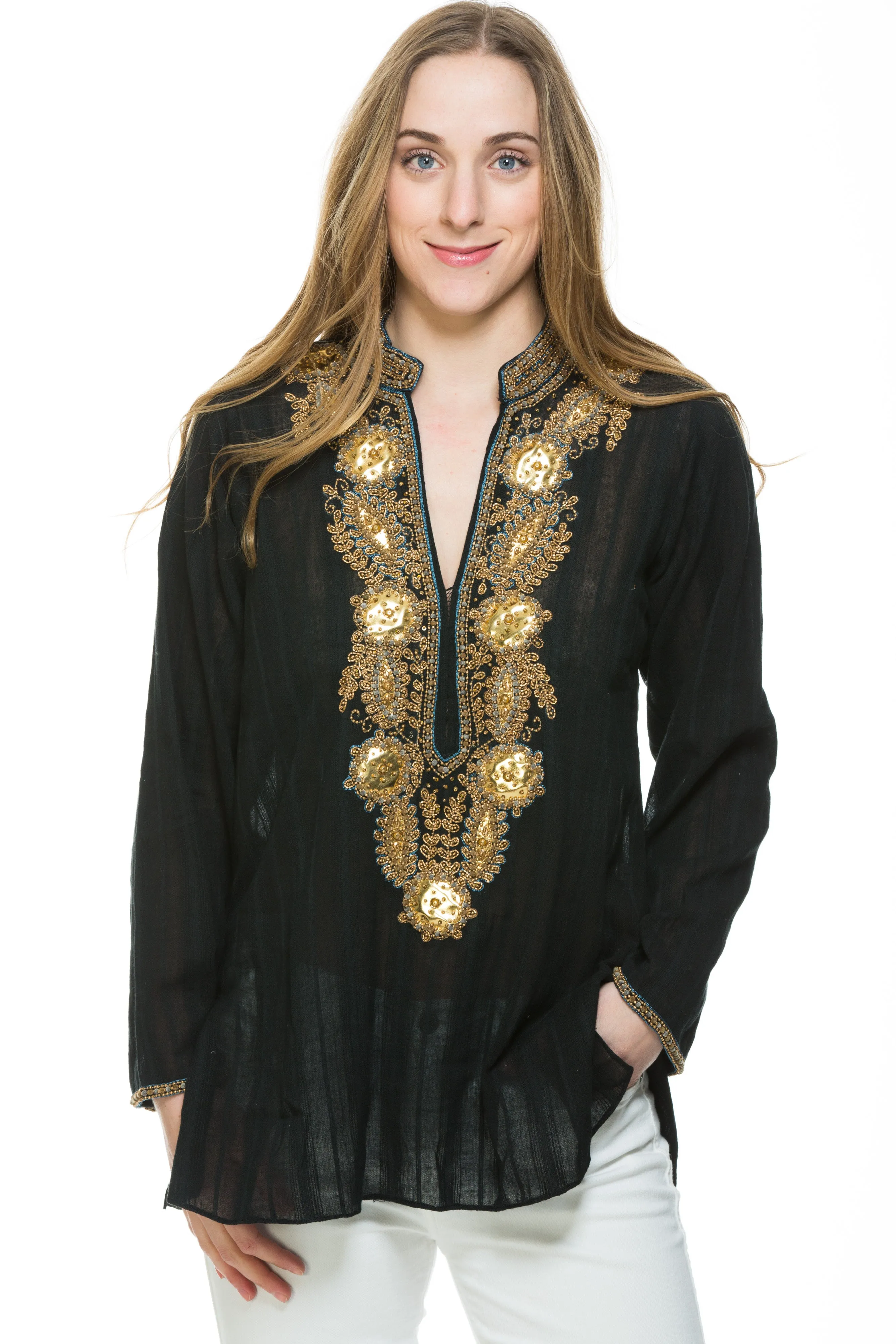 Taj Tunic: Vibrant Colored Tunic with Exquisite Design and Comfortable Fit.