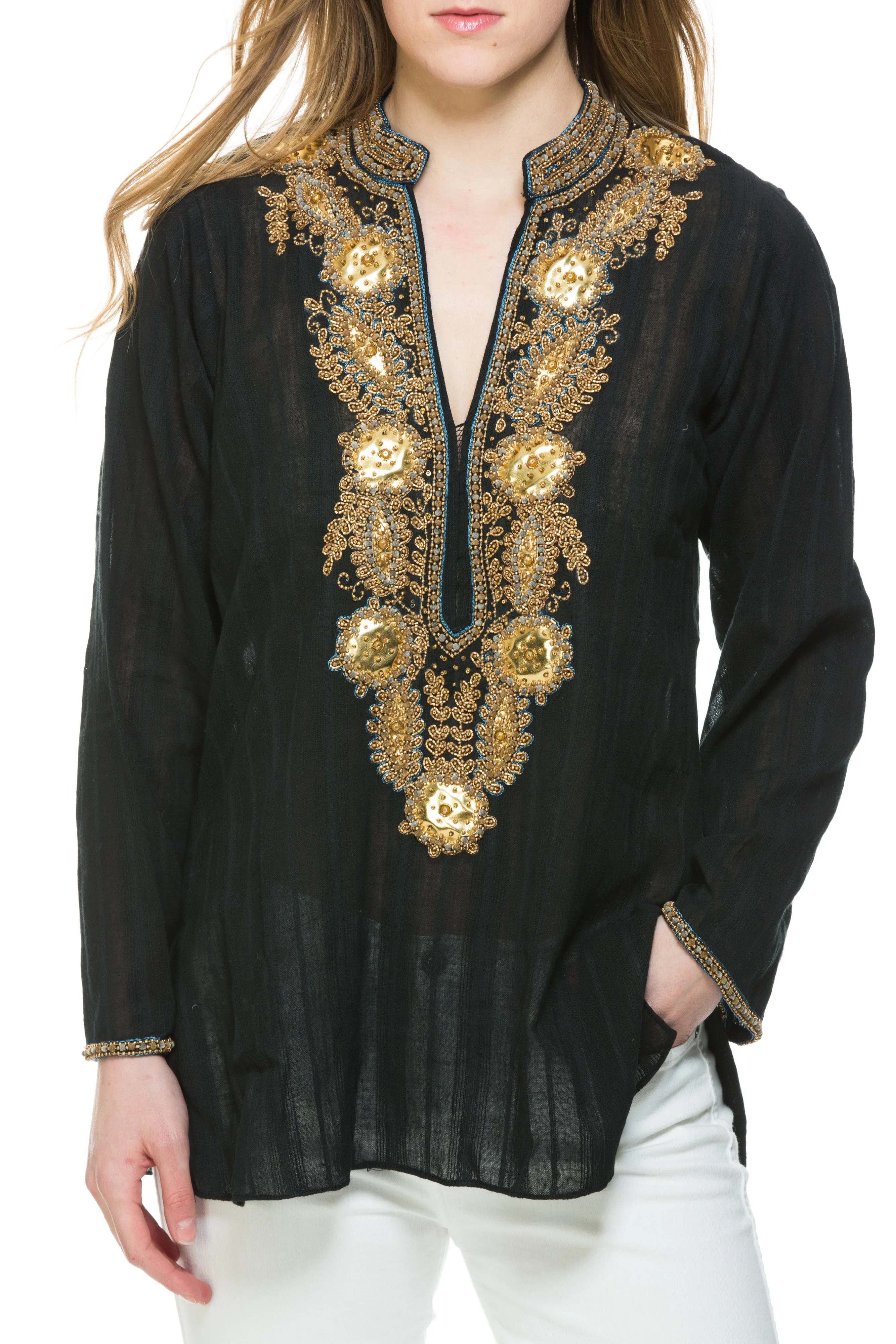 Taj Tunic: Vibrant Colored Tunic with Exquisite Design and Comfortable Fit.