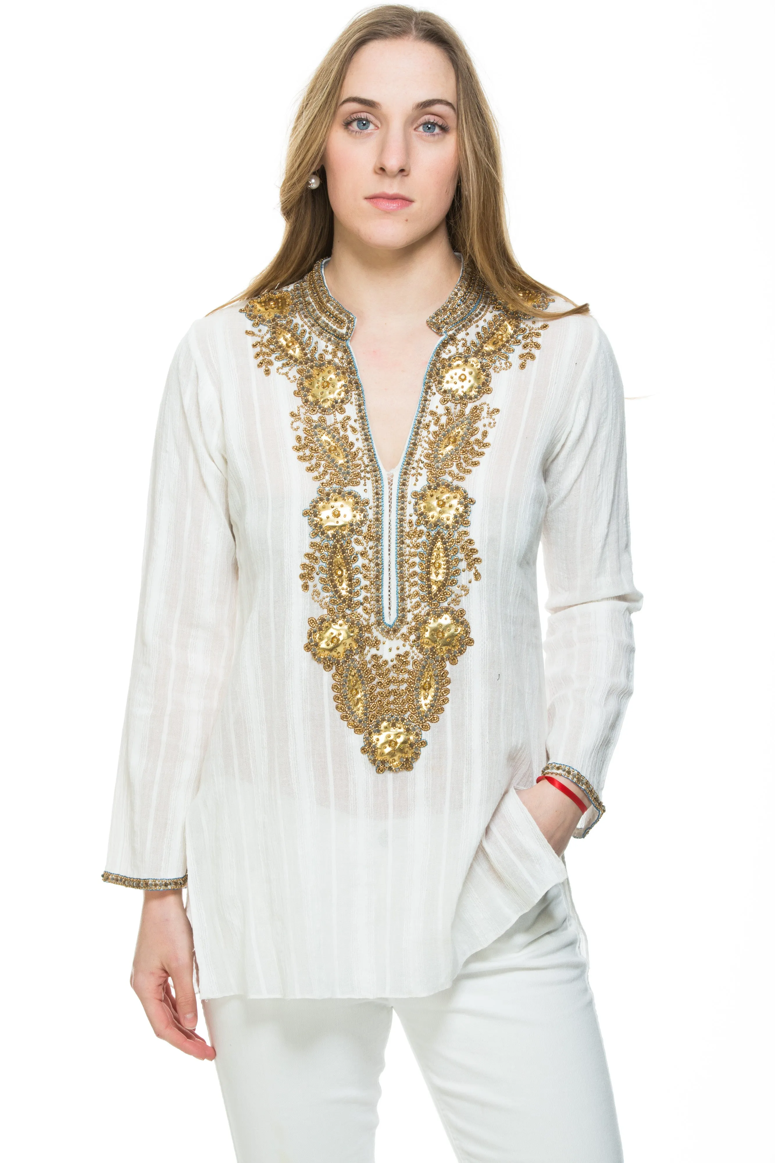 Taj Tunic: Vibrant Colored Tunic with Exquisite Design and Comfortable Fit.