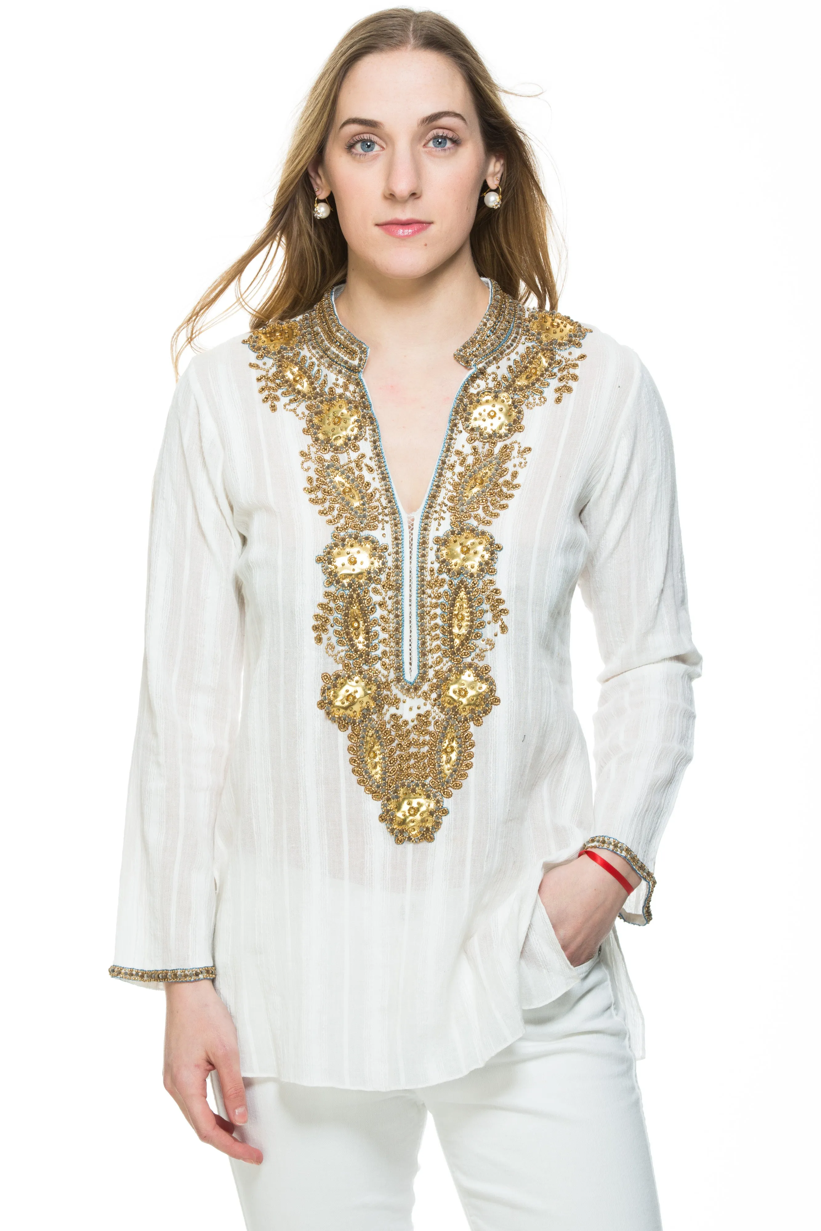 Taj Tunic: Vibrant Colored Tunic with Exquisite Design and Comfortable Fit.