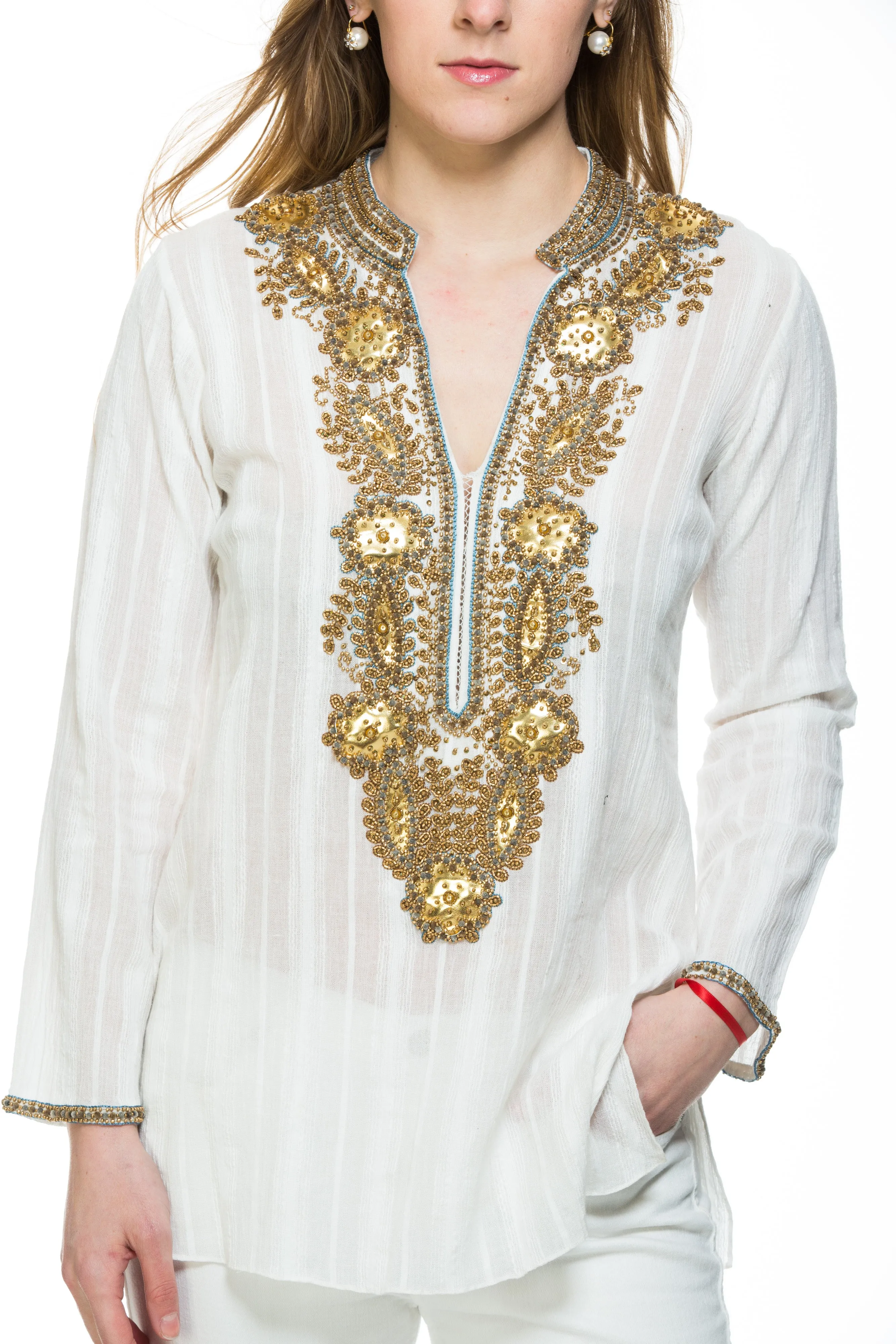 Taj Tunic: Vibrant Colored Tunic with Exquisite Design and Comfortable Fit.