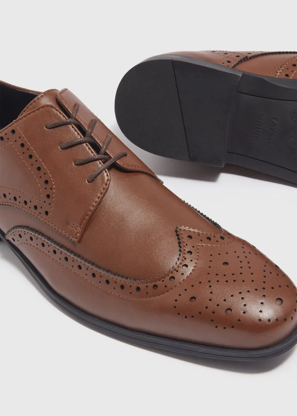 Tan Chisel Brogue Shoes