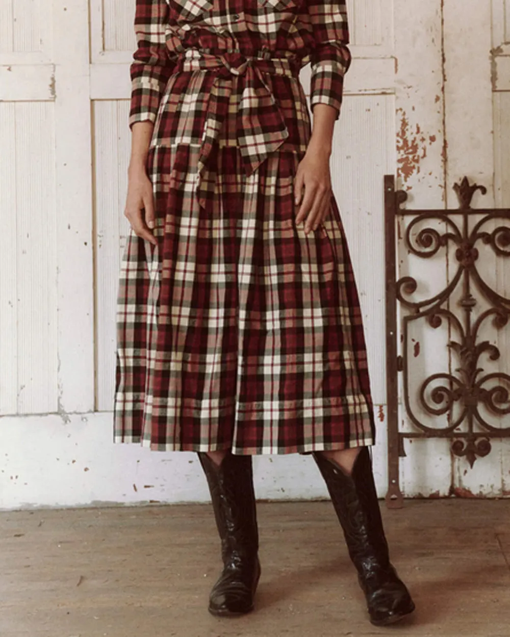 The Highland Skirt in Mill Plaid