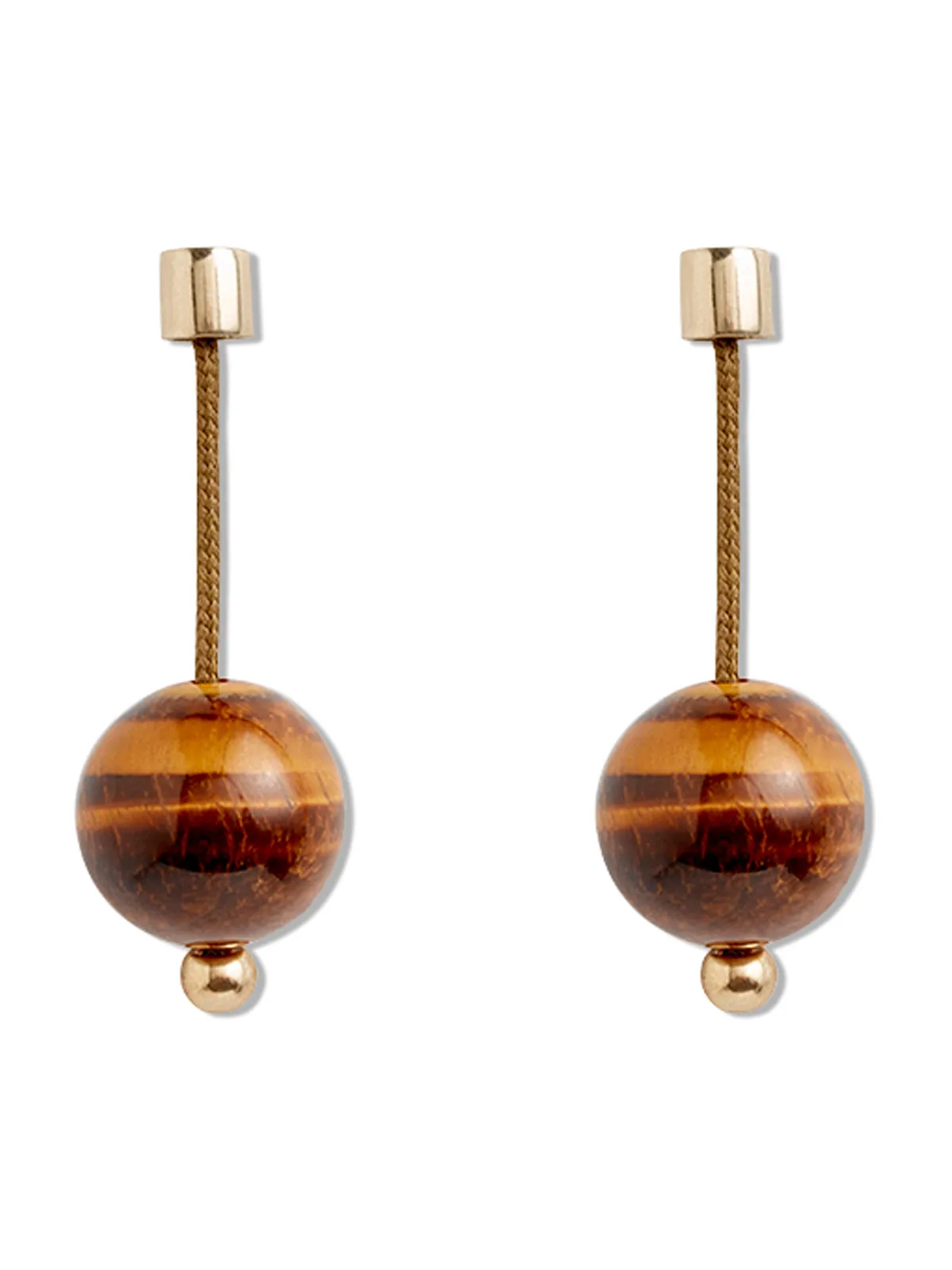 Tiger's Eye Olive Nakama Earrings