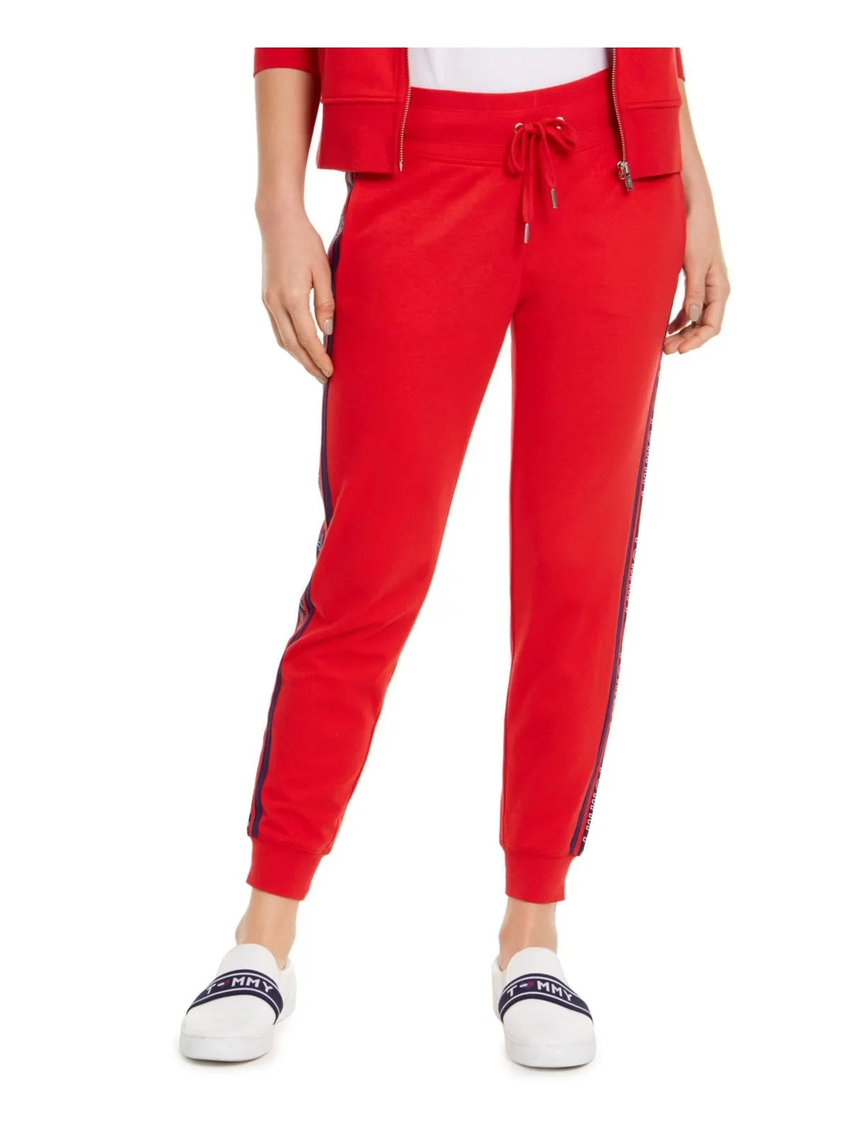 Tommy Hilfiger Women's Red Logo Jogger Pants - Size Medium