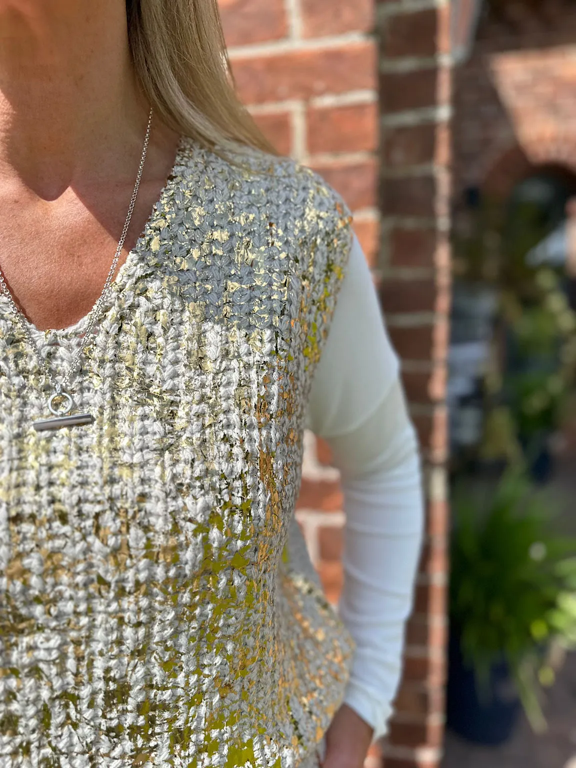 Vanilla Gold Detail Jumper Vest Jeanette