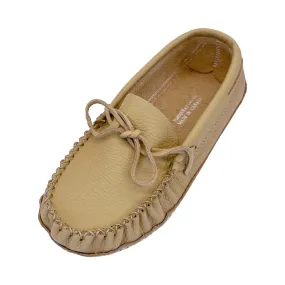 Wide Cream Leather Moccasins for Men - Final Clearance.