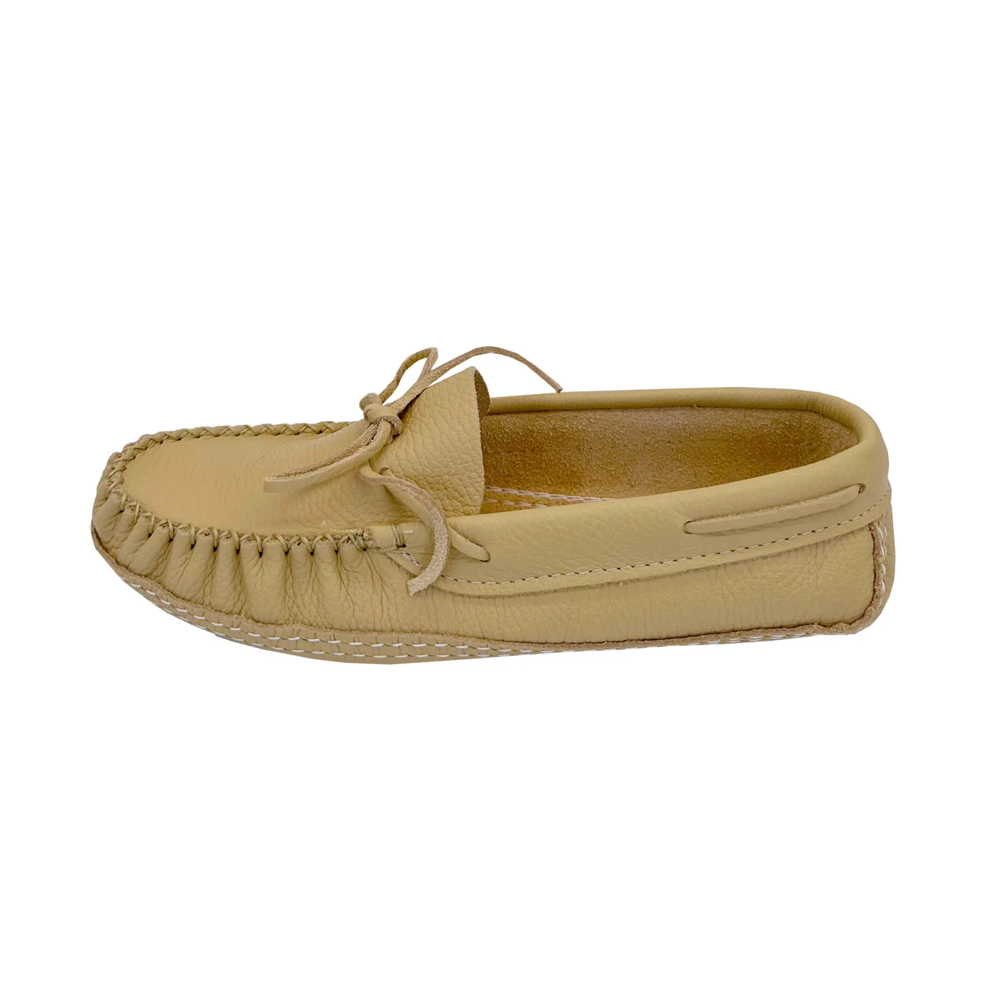 Wide Cream Leather Moccasins for Men - Final Clearance.