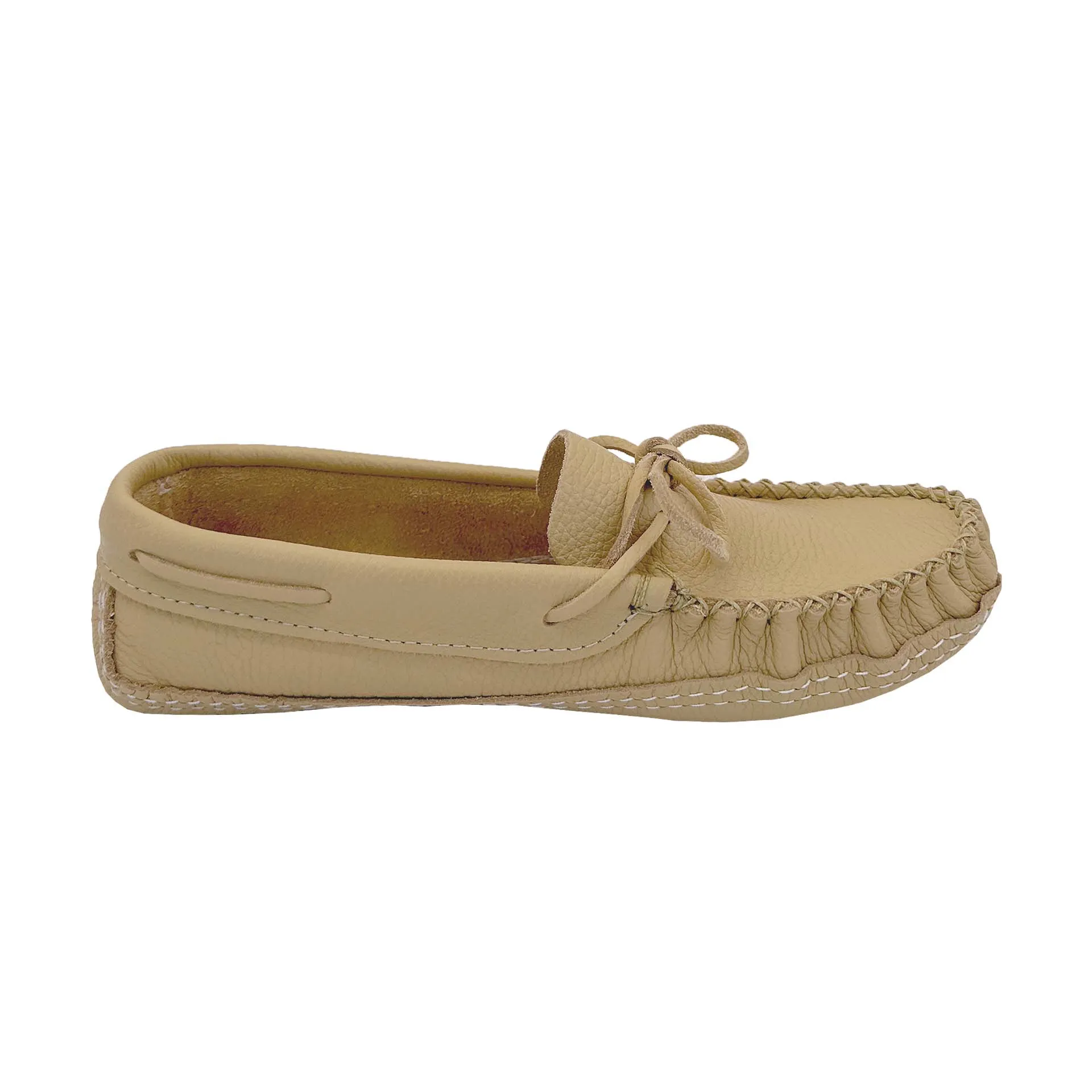 Wide Cream Leather Moccasins for Men - Final Clearance.