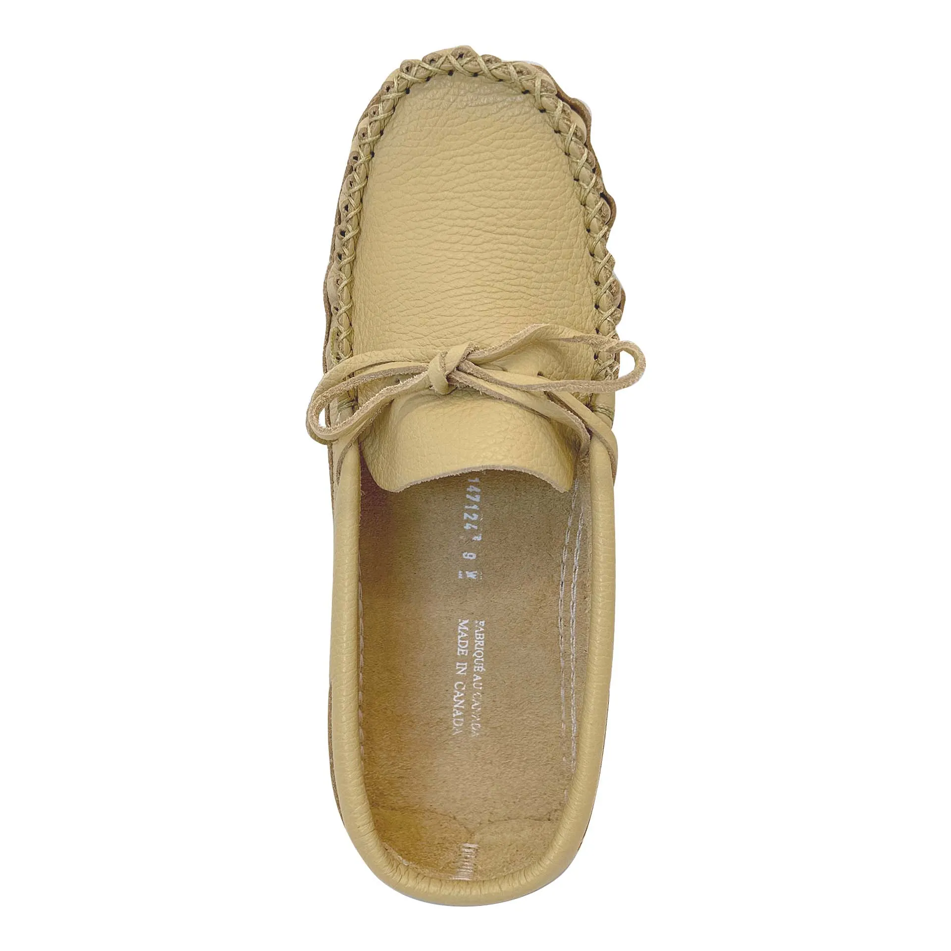 Wide Cream Leather Moccasins for Men - Final Clearance.